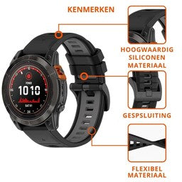 Correa deportiva con hebilla Garmin Instinct E - 45mm (negra/gris)