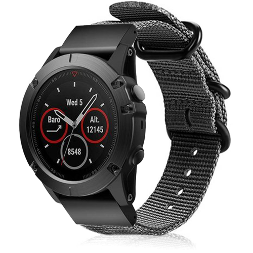 Garmin Fenix 5/6 Nylon Strap with Buckle (Grey)
