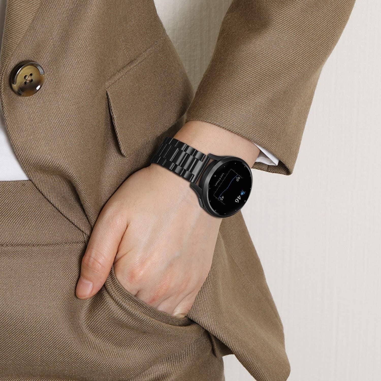 Fossil Gen 4 Venture (HR) Steel Strap (Black)