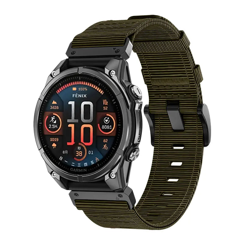 Bracelet nylon premium con hebilla Garmin Forerunner 945 (verde)