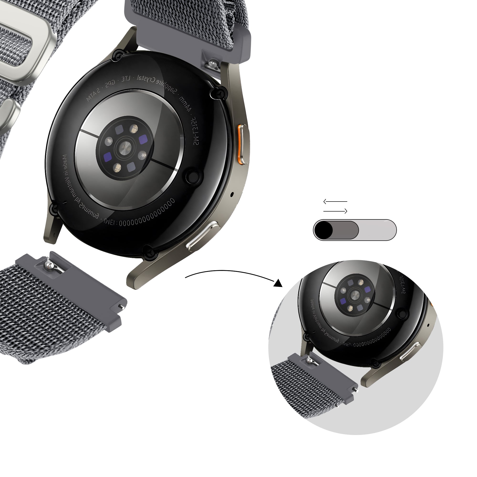 Bandz Correa nylon Alpine Huawei Watch Ultimate 2 (gris)