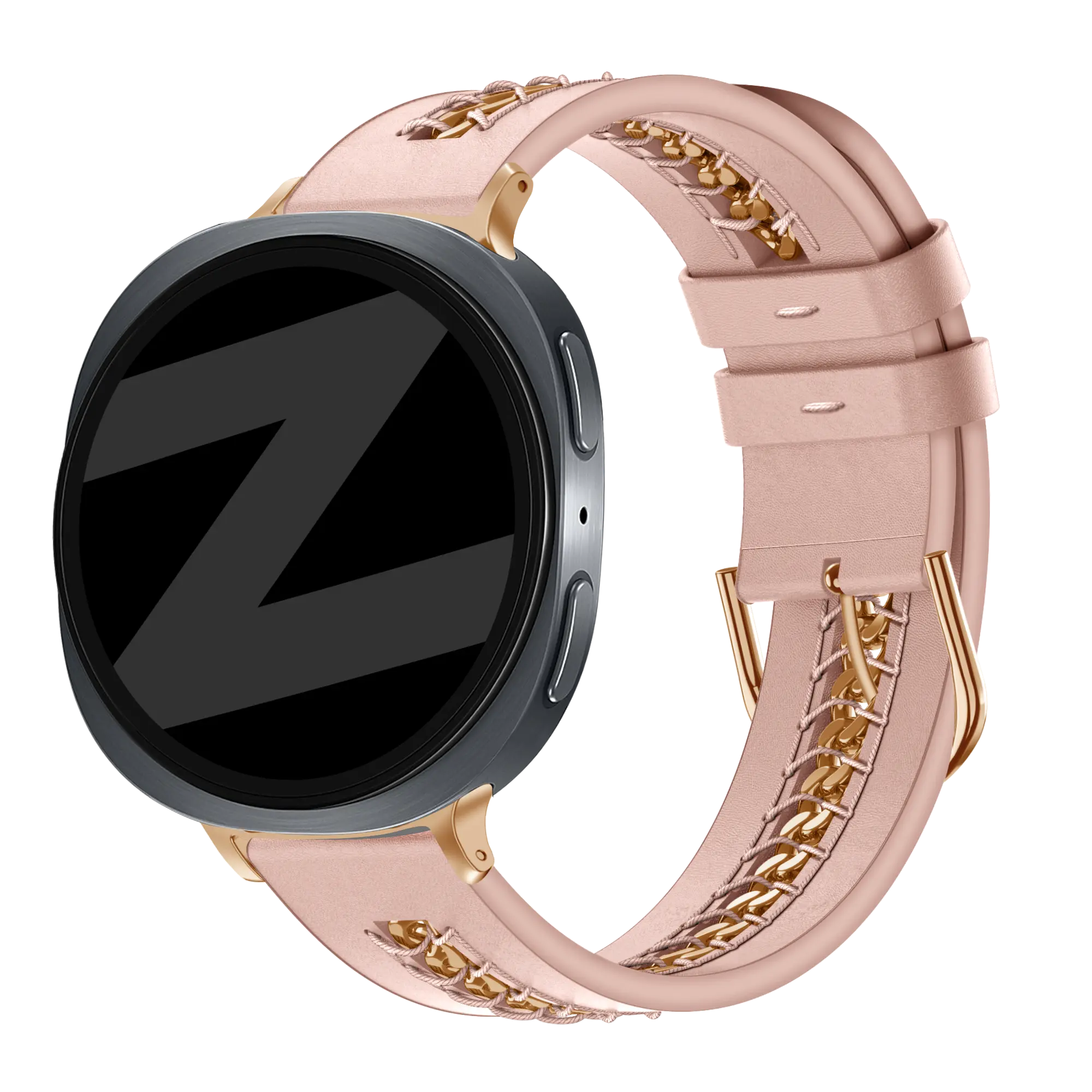 Bandz Bracelet cuir 'Chains' Samsung Galaxy Watch 8 Classic (rose)