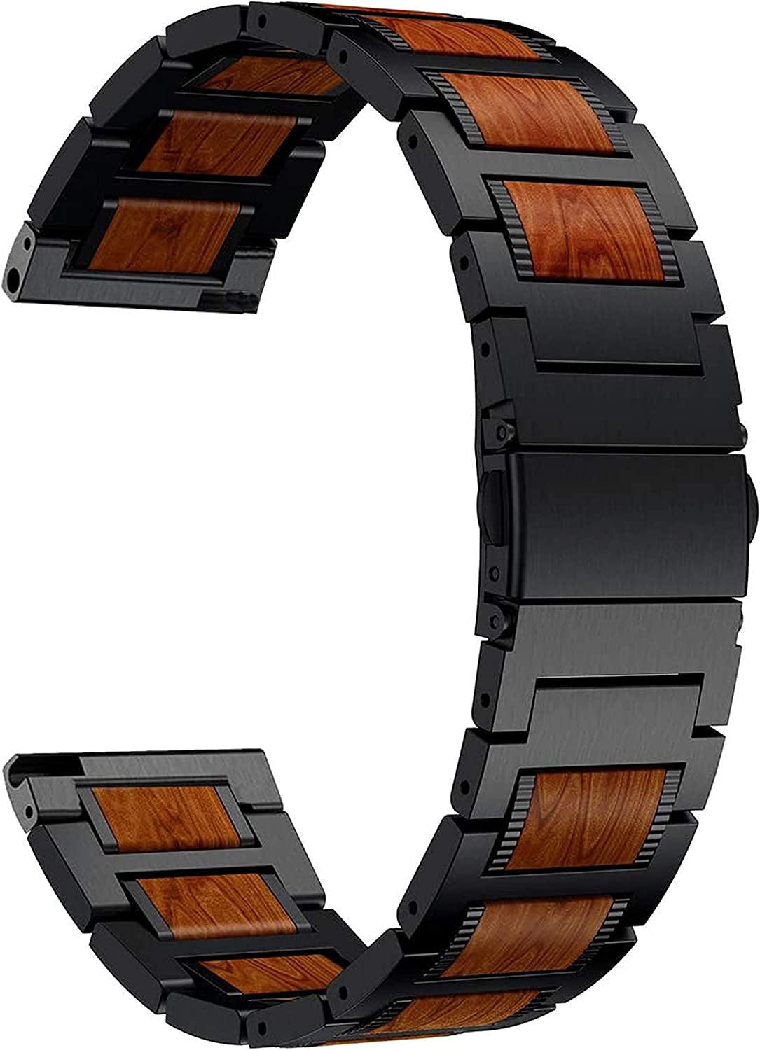 Garmin Venu 4 - 45mm Wooden / Steel Strap (Black)