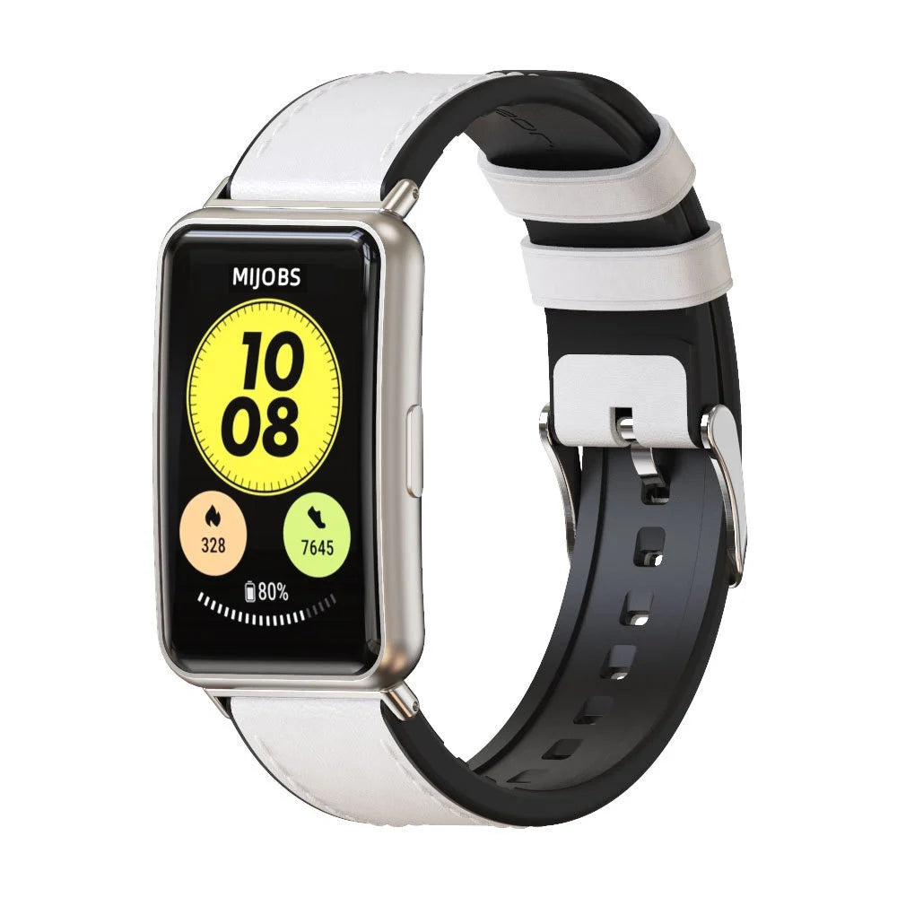 Huawei Watch Fit SE Leder Hybrid-Armband (Weiß)