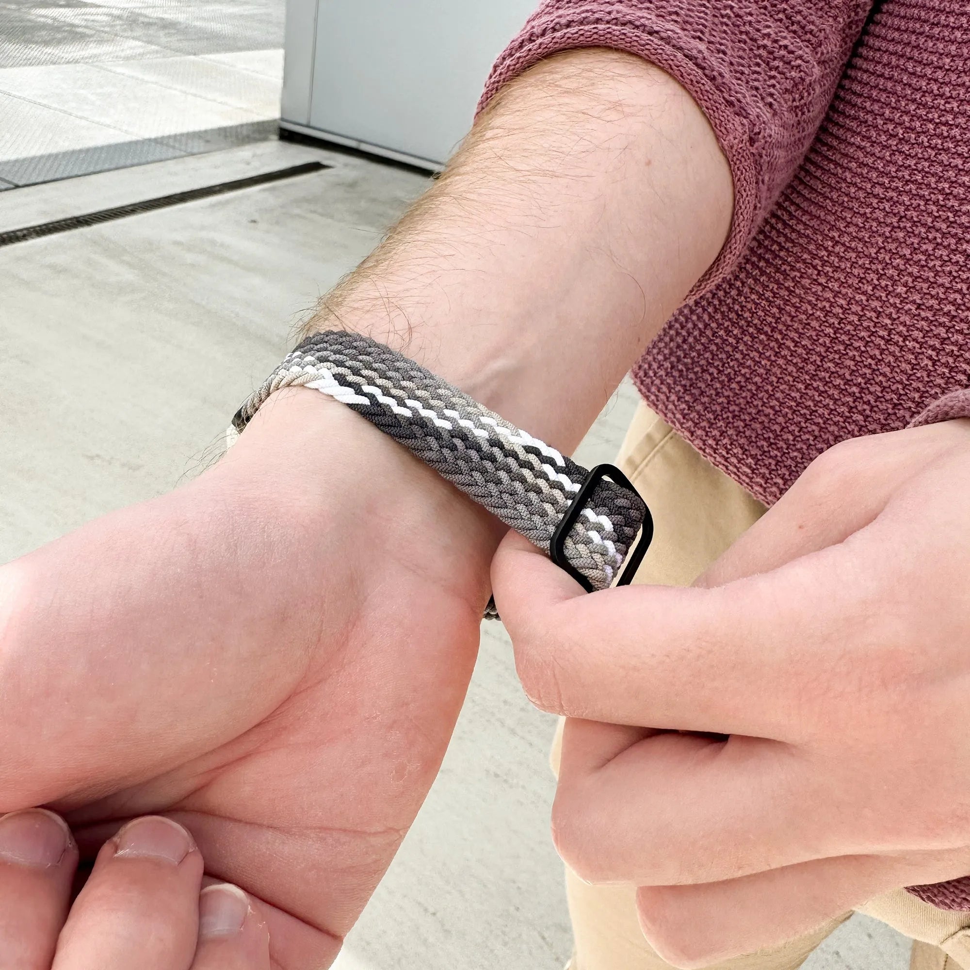 Amazfit GTR Mini Adjustable Braided Strap (Black/White)