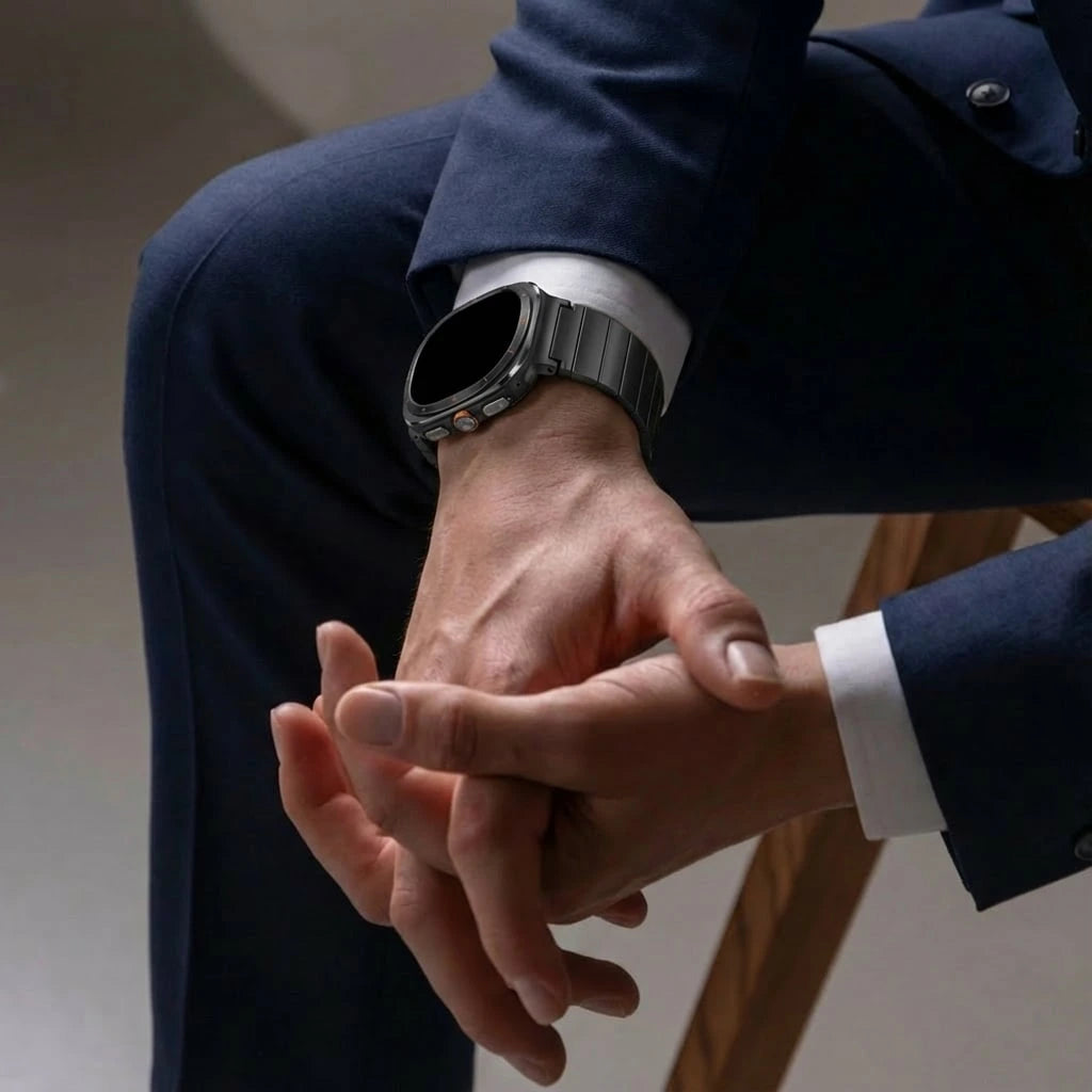 Bandz Correa titanio Samsung Galaxy Watch Ultra 'One Bead' (negro)