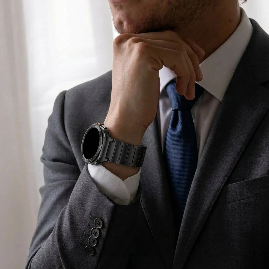 Bandz Correa titanio Samsung Galaxy Watch Ultra 'One Bead' (negro)