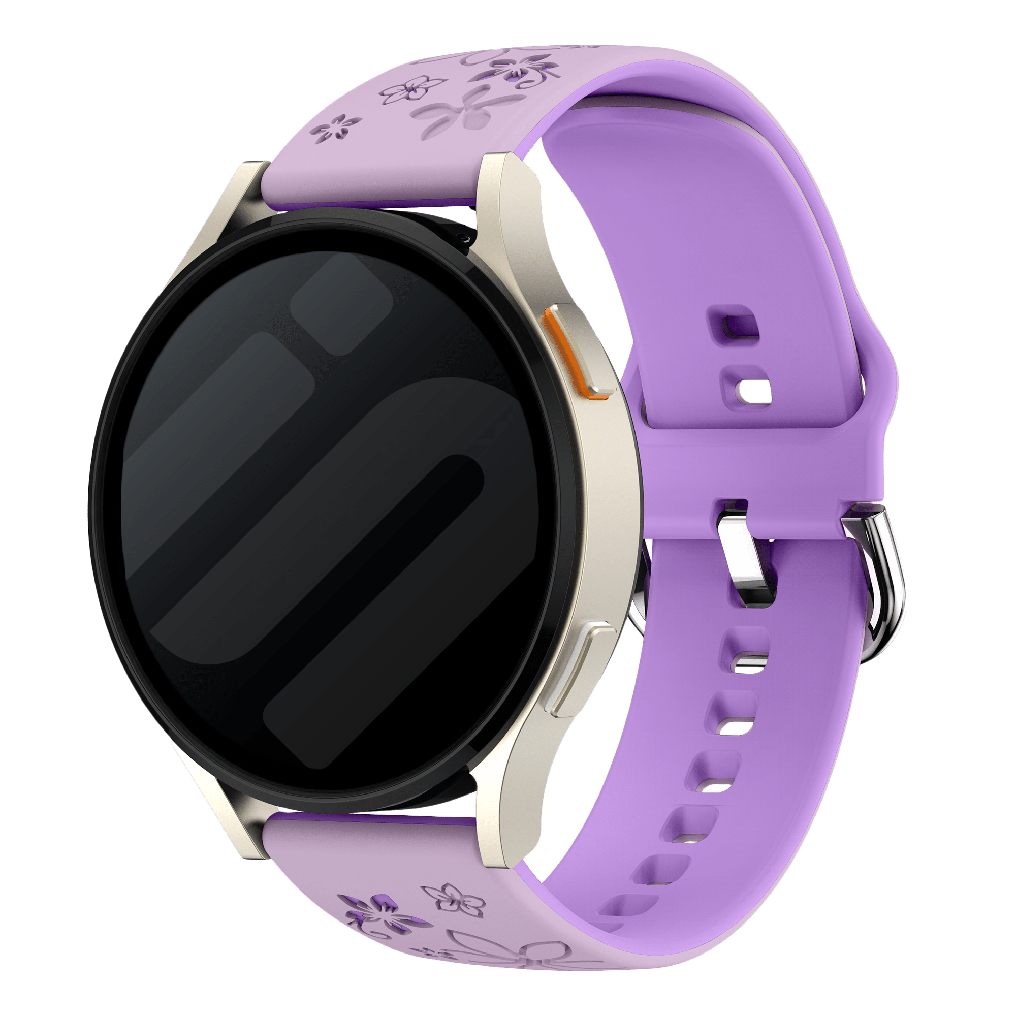 Samsung Galaxy Watch FE Flower Silicone Strap (Lavender/Purple)