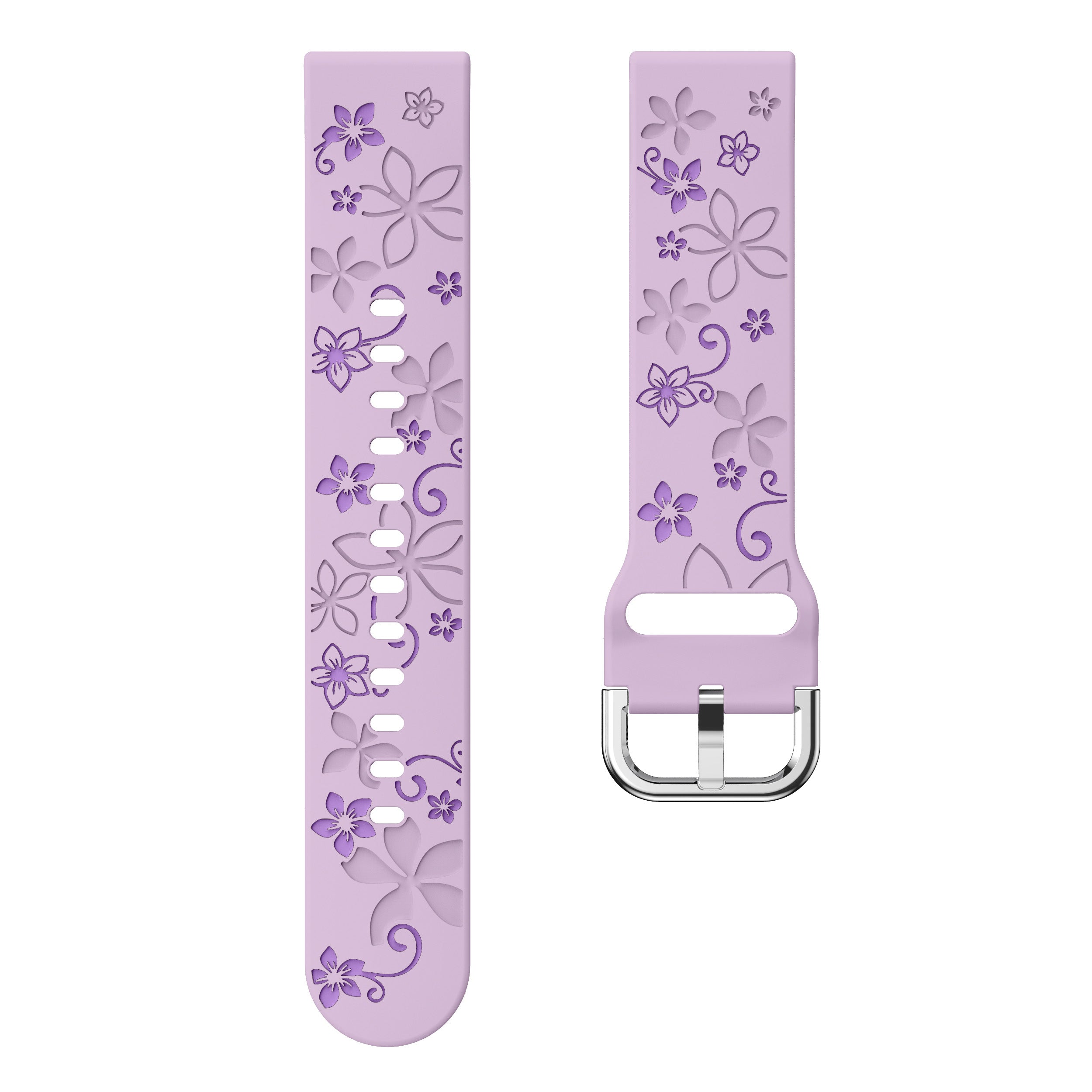 Samsung Galaxy Watch FE Flower Silicone Strap (Lavender/Purple)