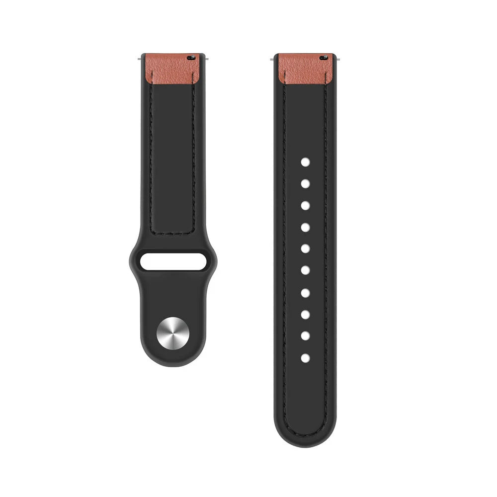 Correa reloj cuero hibrída 22mm - universal (marrón claro)