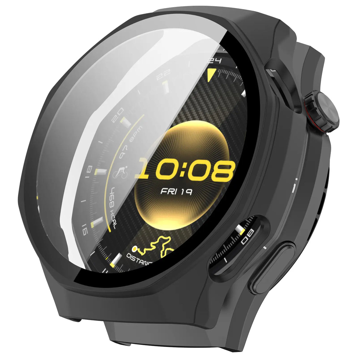 Huawei Watch GT 7 Pro PC-Schutzhülle mit Glas (Mattschwarz)