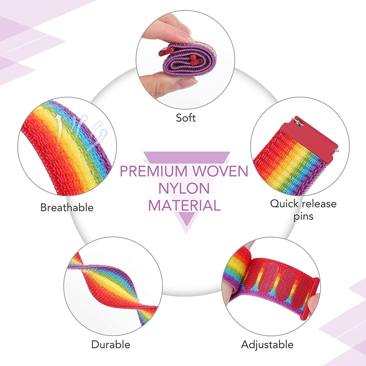 Amazfit Bip 3 (Pro) Nylon Strap (Rainbow)