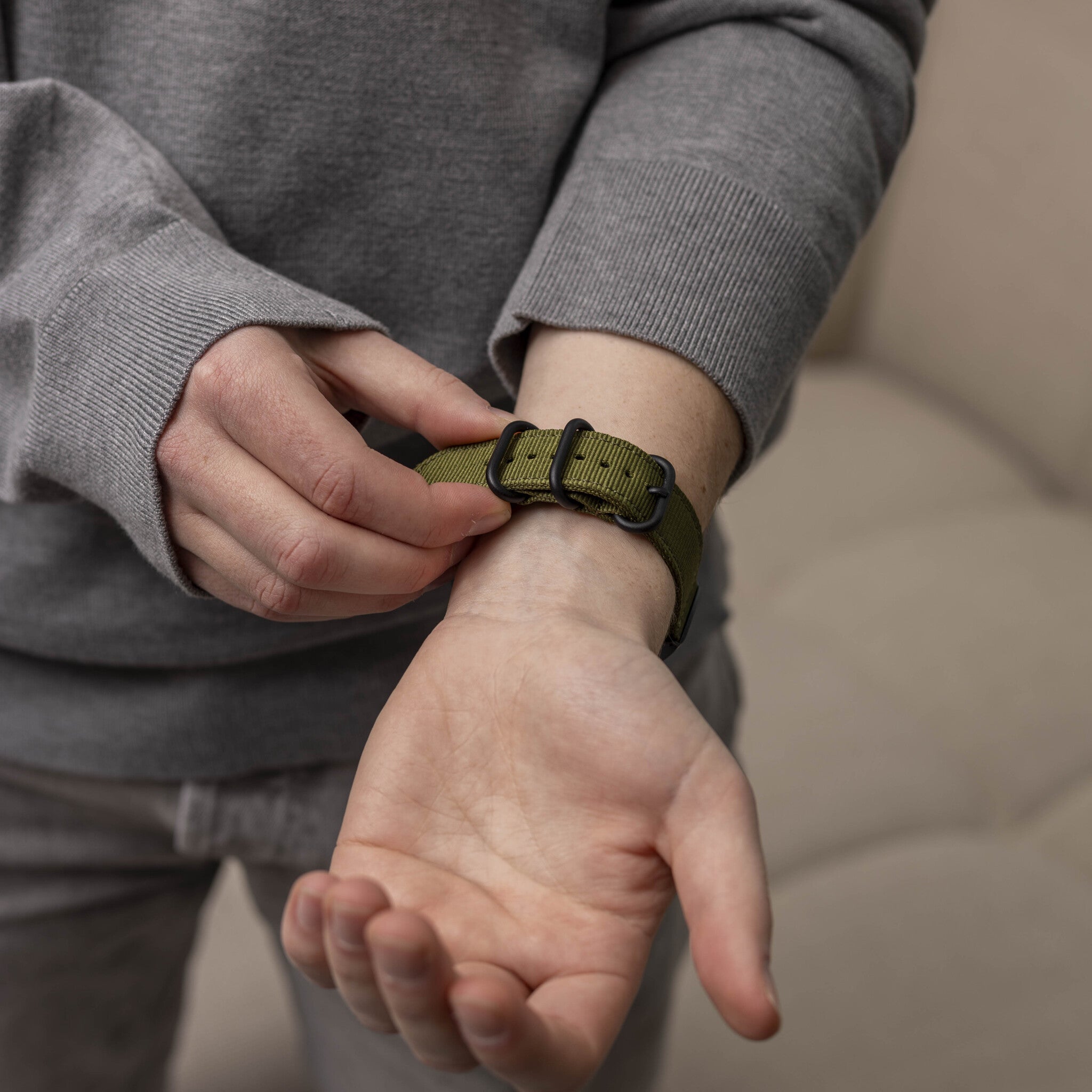 Garmin Fenix 5x/6x Nylonarmband mit Schnallenverschluss (Grün)