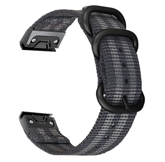 Garmin Fenix 5/6 Nylon Strap with Buckle (Black/Grey)