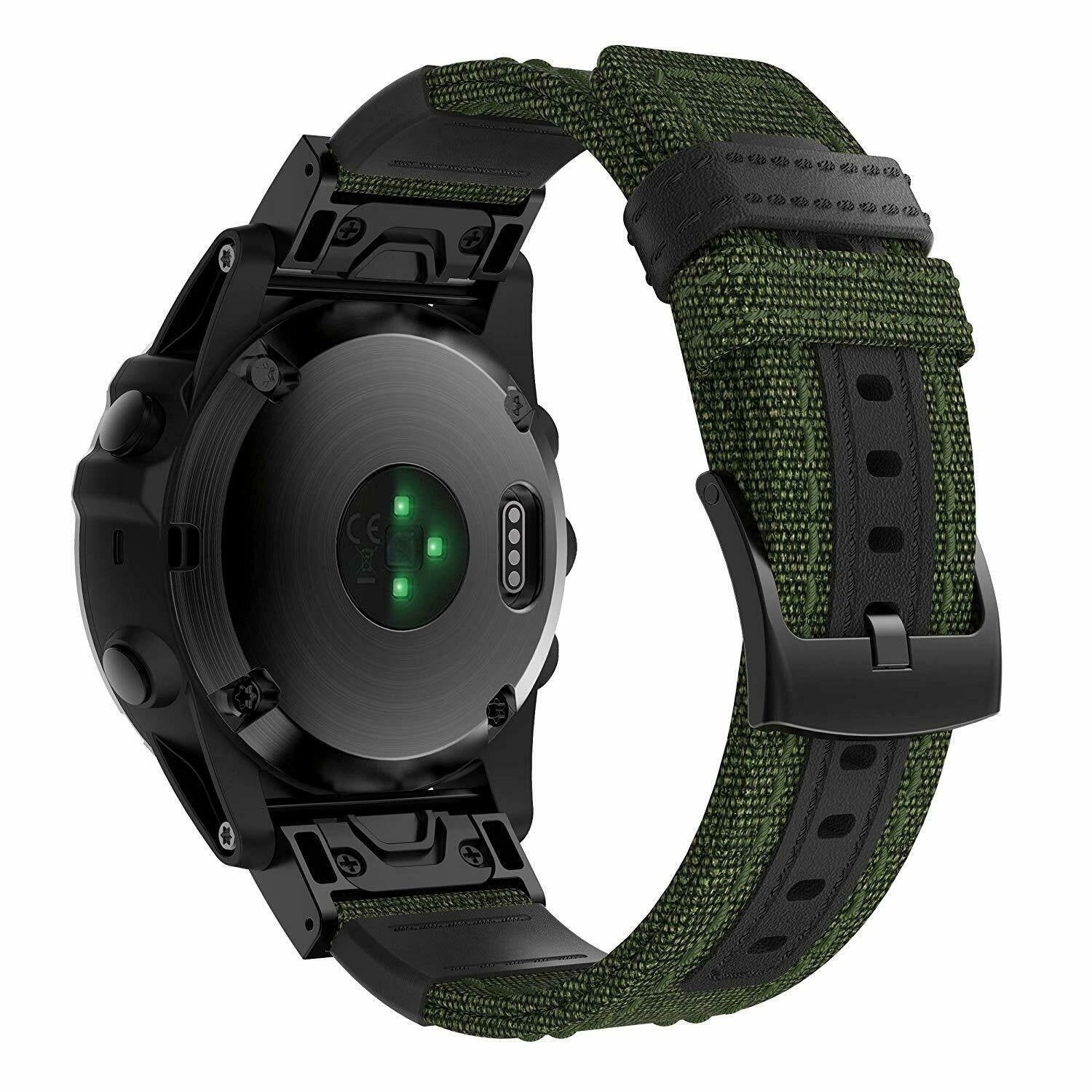 Garmin Forerunner 970 Nylon Hybrid Strap (Army Green)