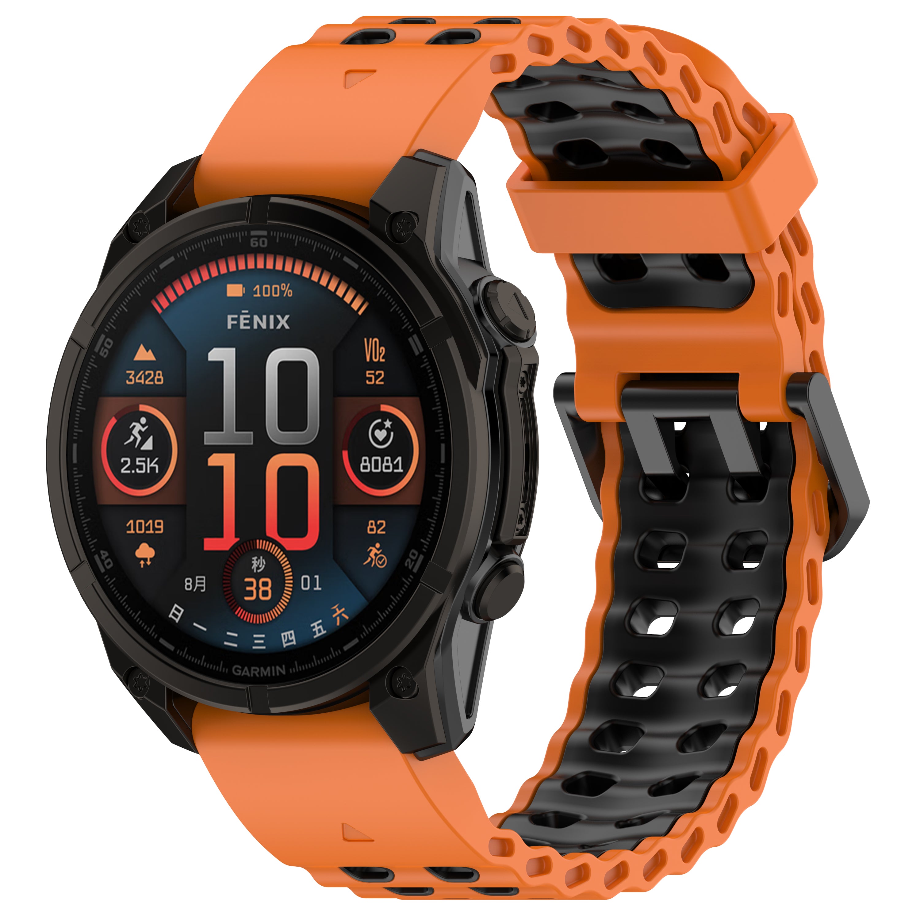 Garmin Tactix 7 Wave Sport Strap (Orange/Black)