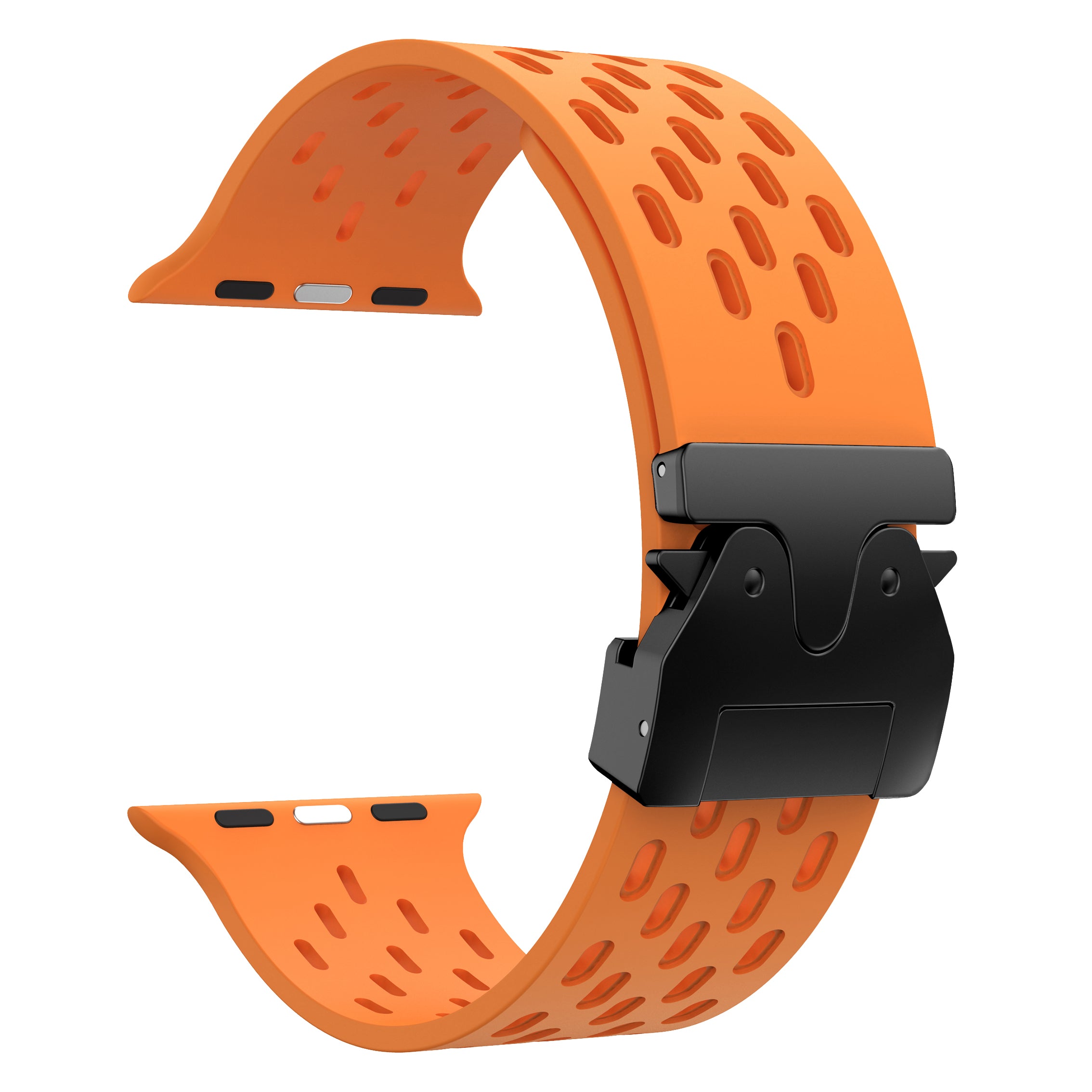 Apple Watch Silikonarmband mit P-Schnalle (Orange)