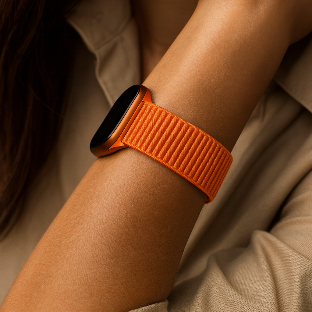 Strap-it Apple Watch Wave Nylon Strap (Orange)