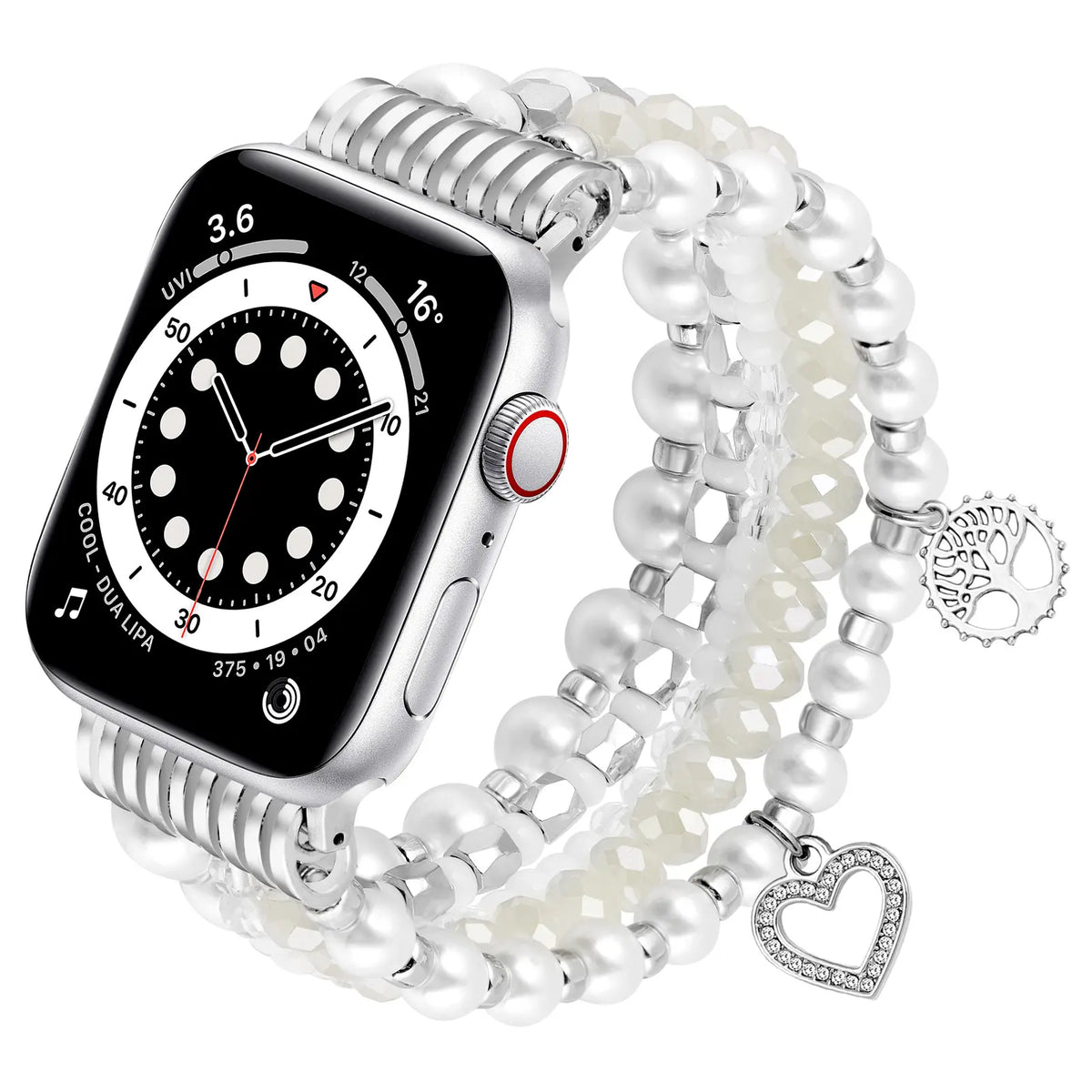 Apple Watch Perlenarmband (Weiß)