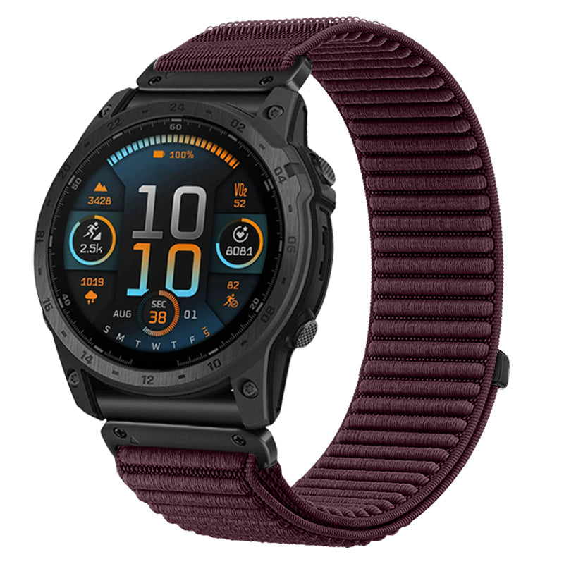 Correa nylon ondulada Garmin Fenix 7s (ciruela)