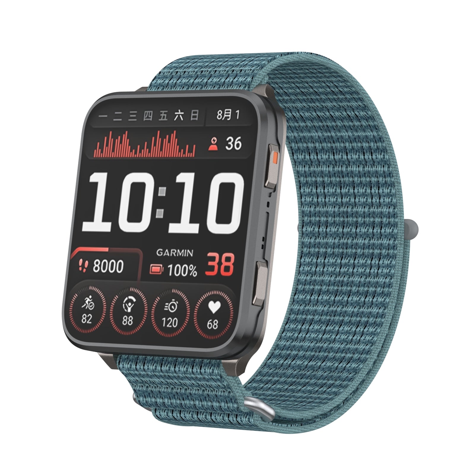 Correa nylon Garmin Venu X1 (verdeazul)