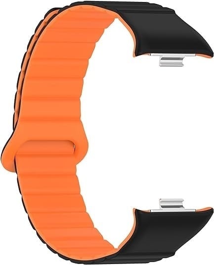 Correa silicona magnética Xiaomi Smart Band 8 Pro (negro/naranja)