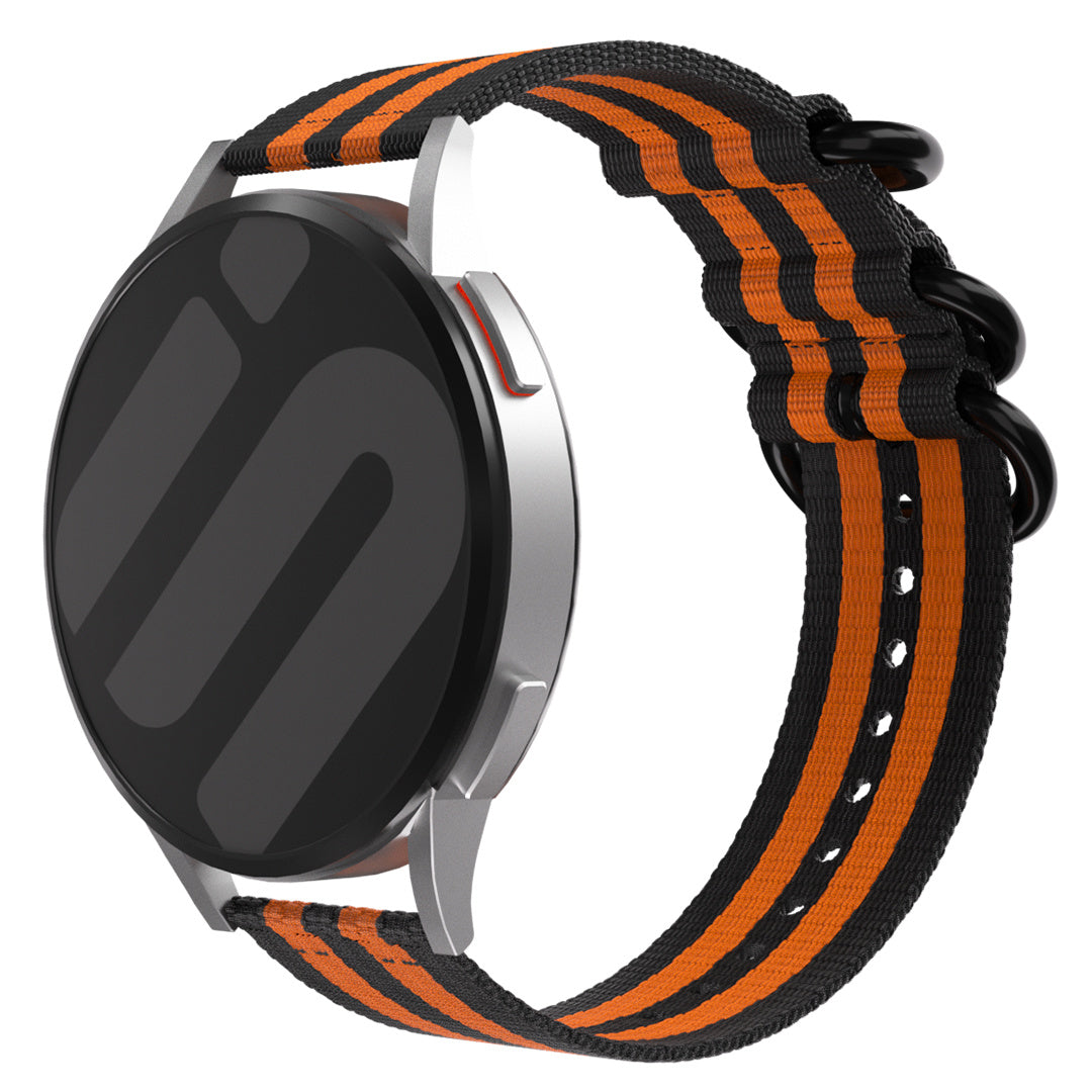 Withings ScanWatch Nova Nylon Buckle Strap (Black/Orange)