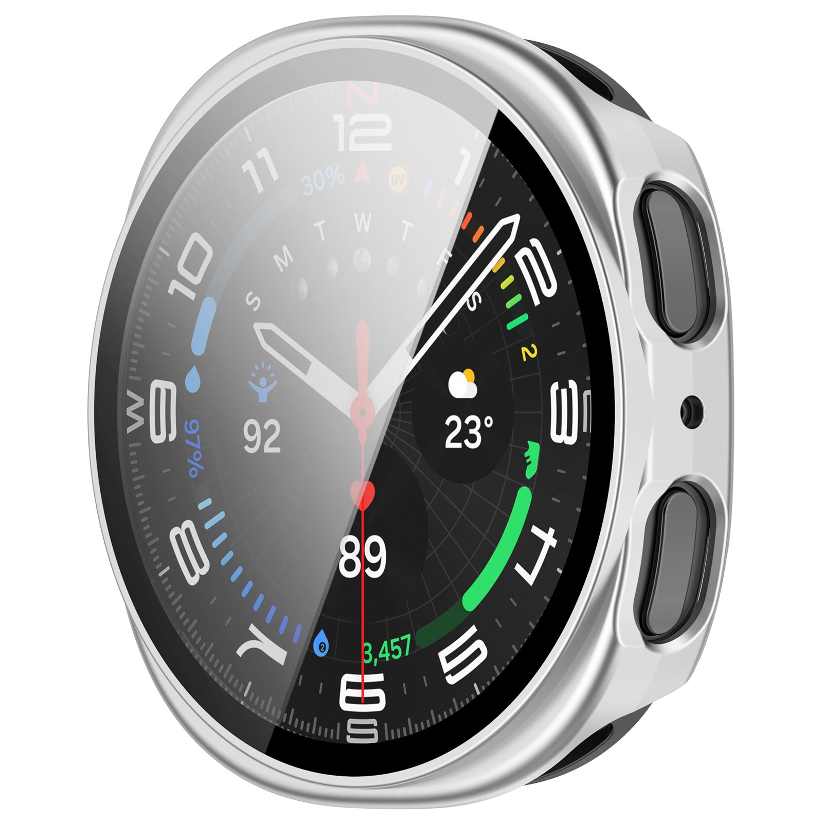 Funda con vidrio Samsung Galaxy Watch 8 - 40mm (plateado)