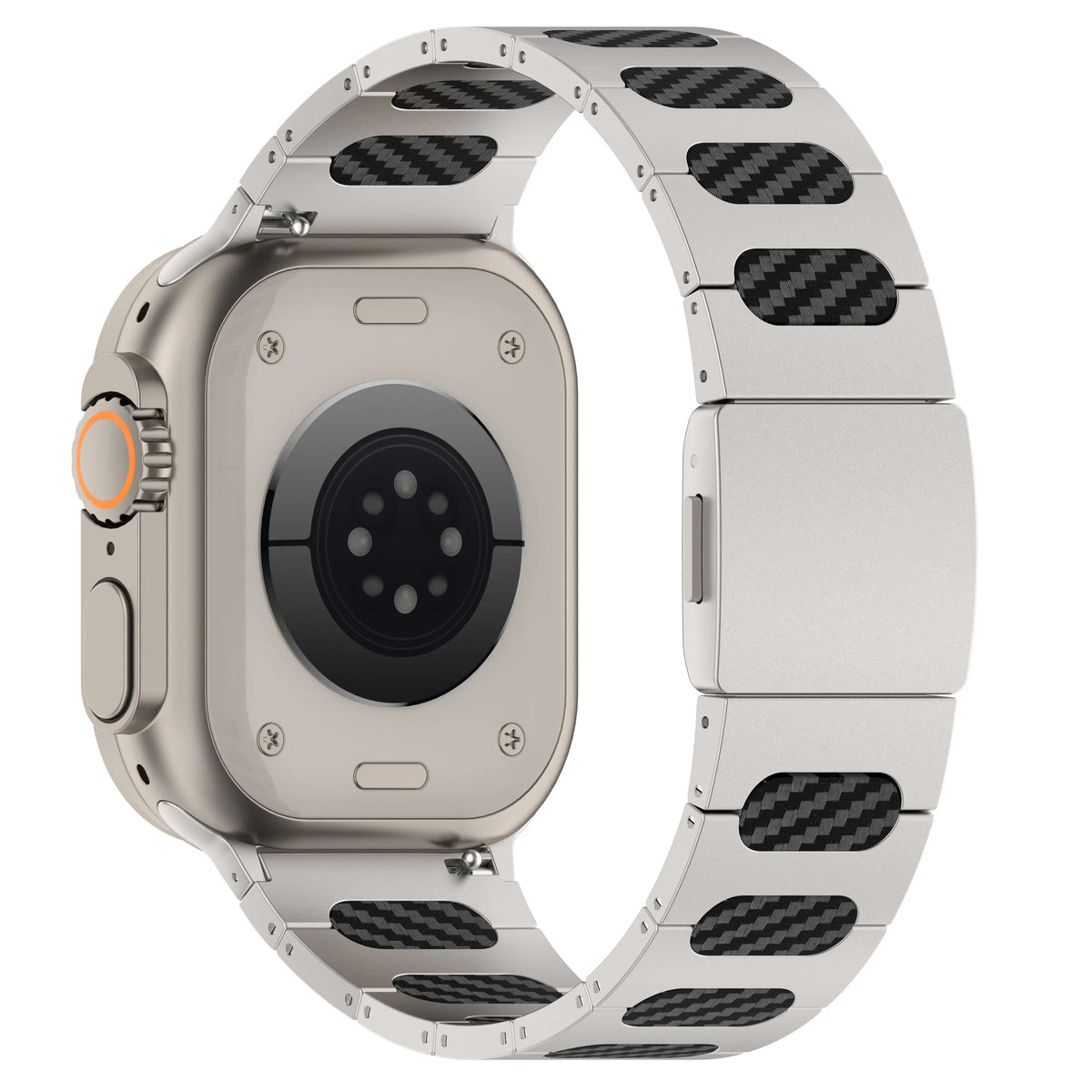 Apple Watch verfijnde stalen hybrid band (zilver/carbon)