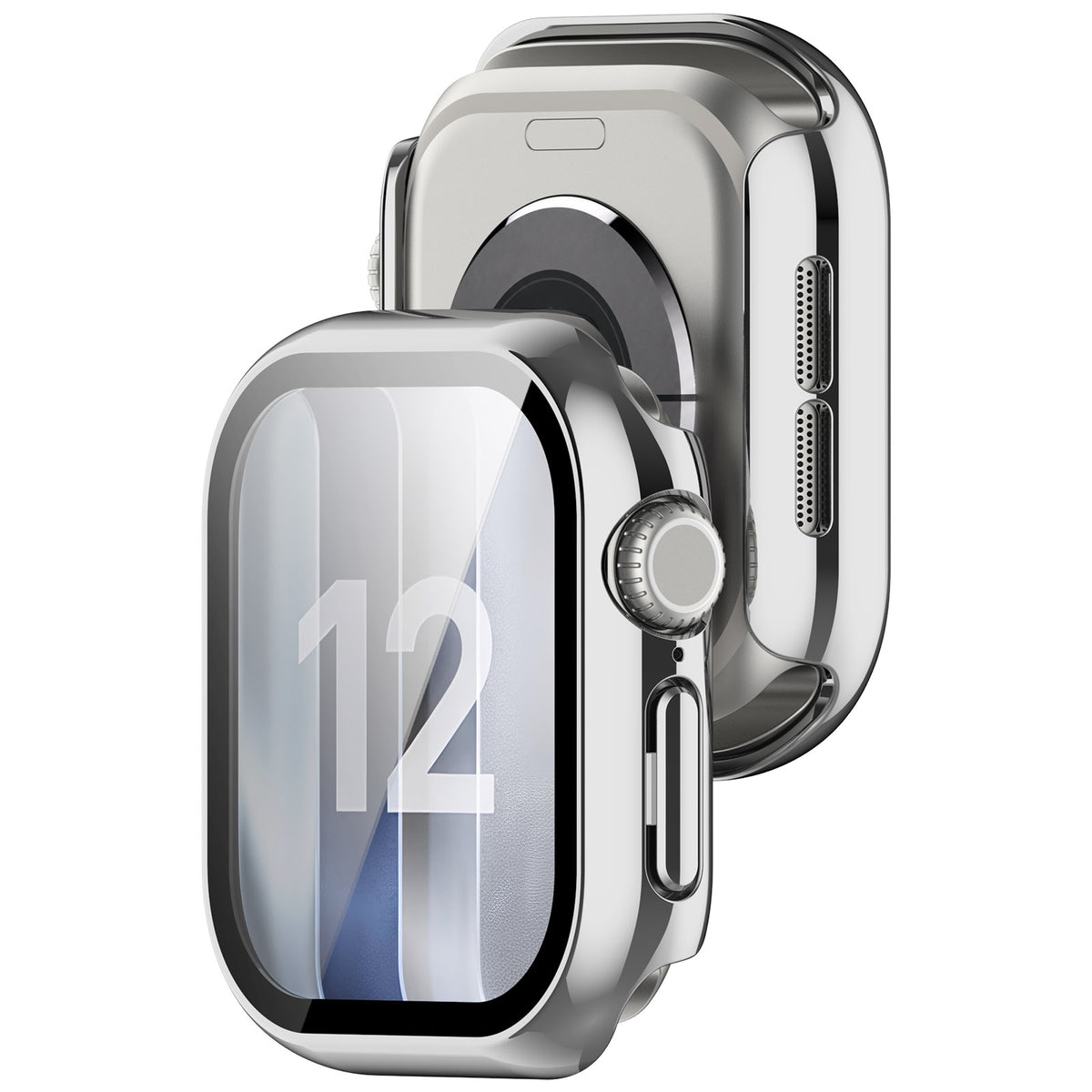 Funda rígida con cristal para Apple Watch 12 - 42mm (plata)