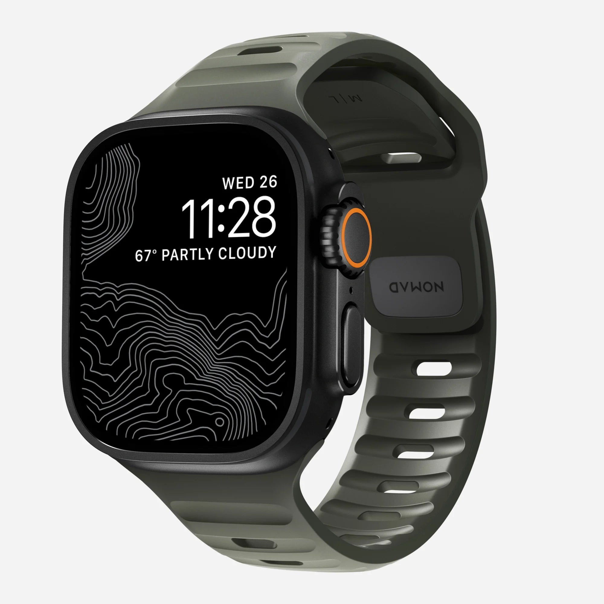 Nomad Sport Apple Watch Silikonarmband (Ash Green)