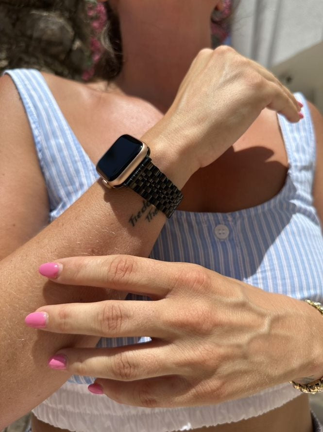 xoxo Wildhearts Apple Watch Stahlarmband (Schwarz)