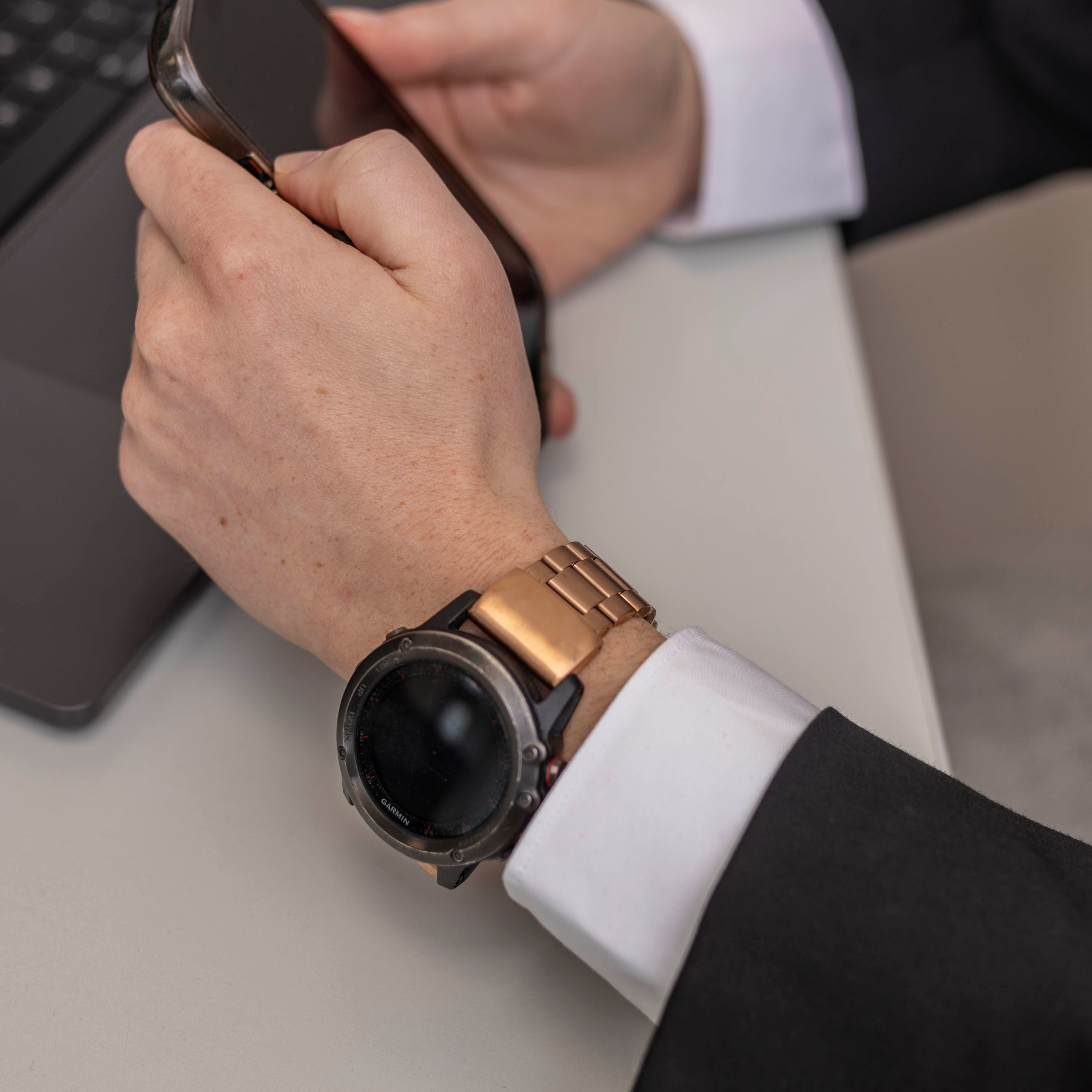 Garmin Enduro 1 / 2 / 3 Steel Strap (Rose Gold)