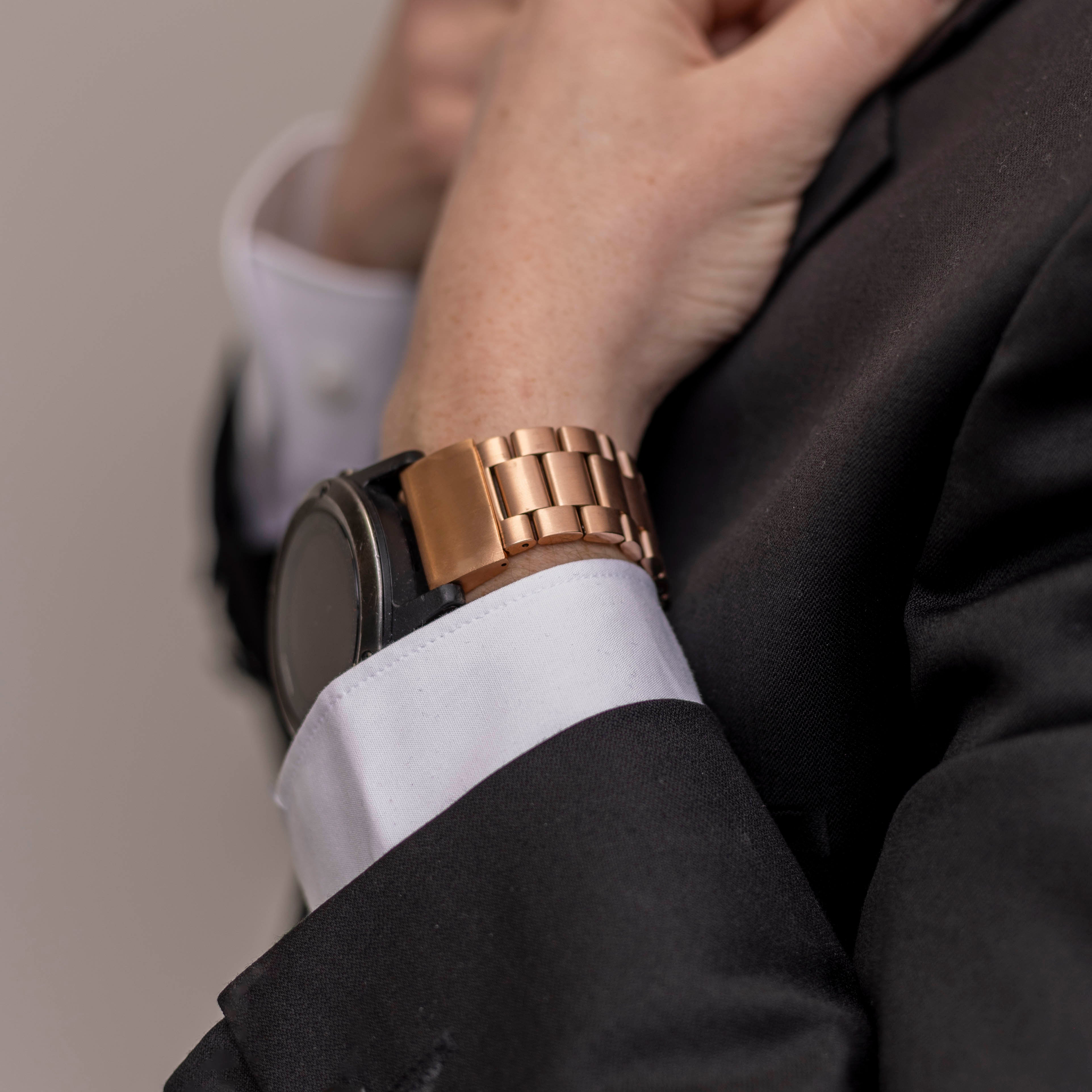 Garmin Fenix 5x / 6x Stahlband (Roségold)