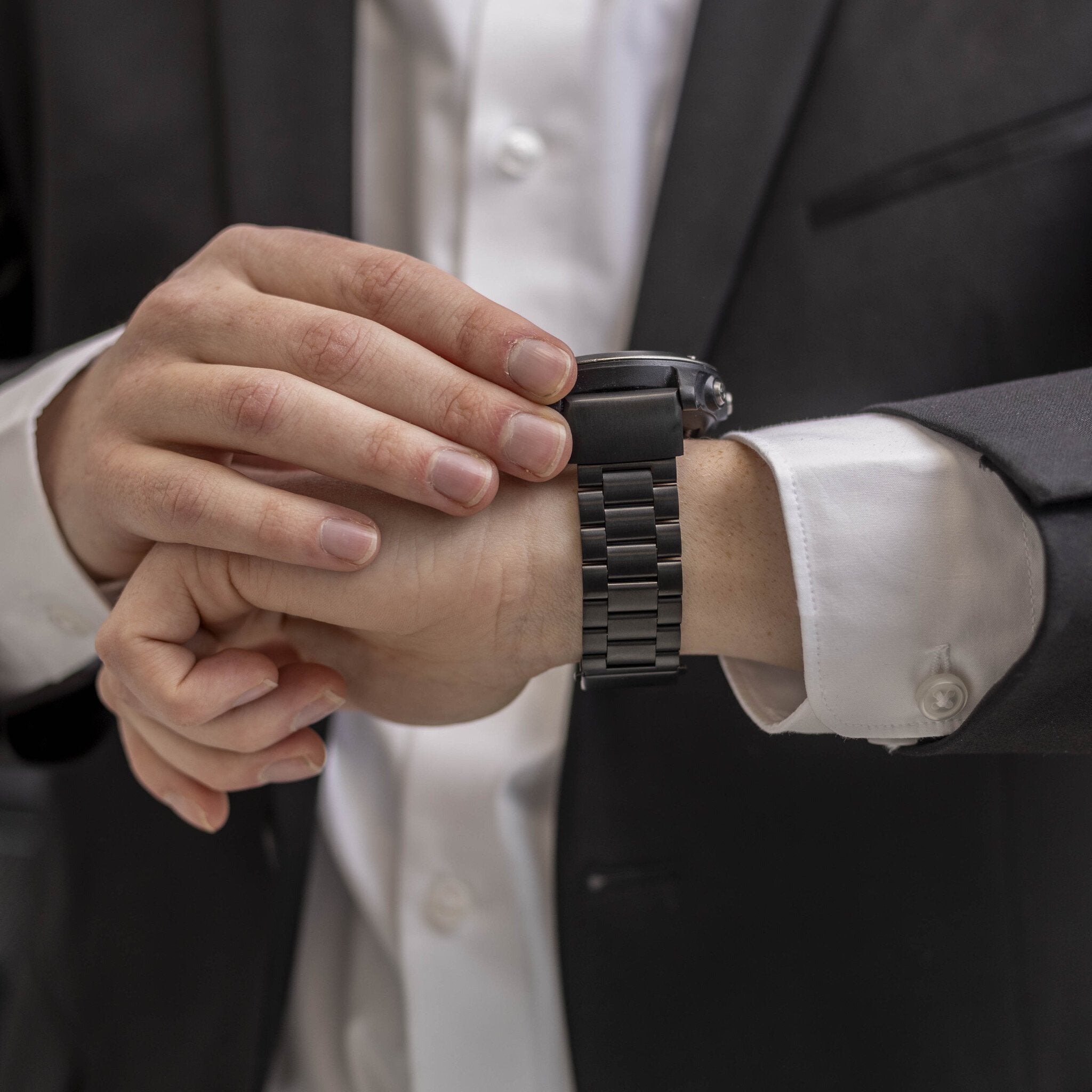 Bandz Garmin Descent MK3i - 51mm Stahlarmband 'Classic' (Schwarz)