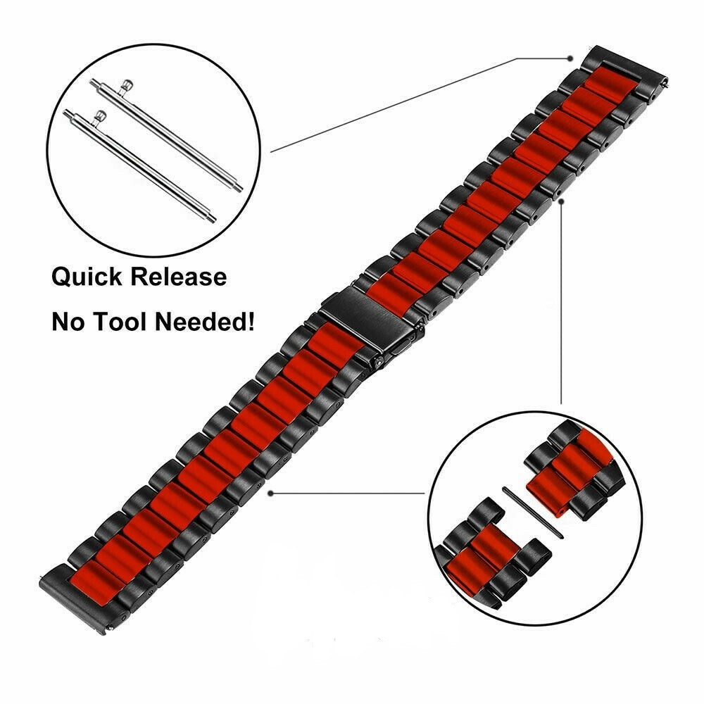 Garmin Venu 3 Stahlarmband (Schwarz/Rot)