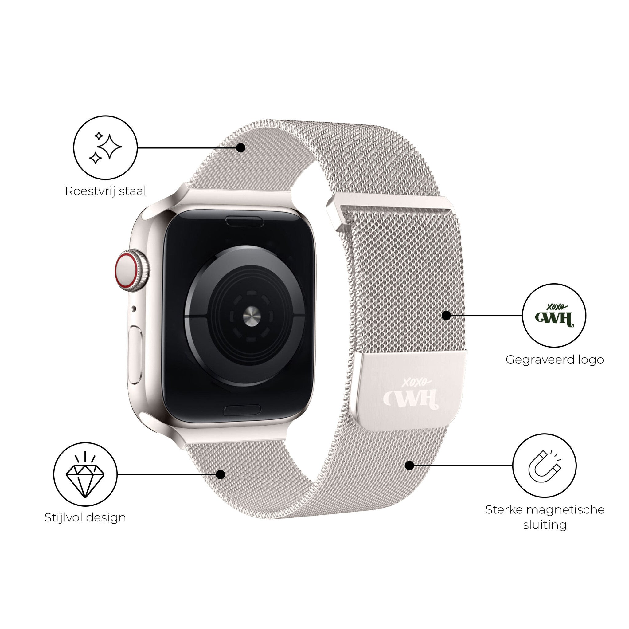 xoxo Wildhearts Apple Watch Milanese Strap (Starlight)