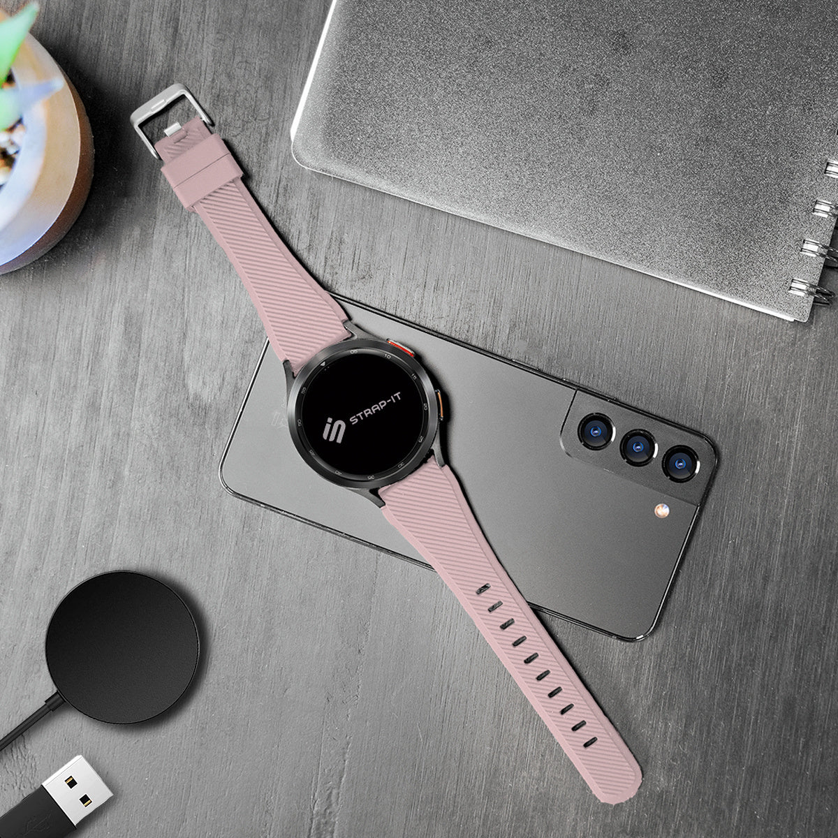 Fossil Gen 4 Explorist (HR) Silicone Strap (Pink)