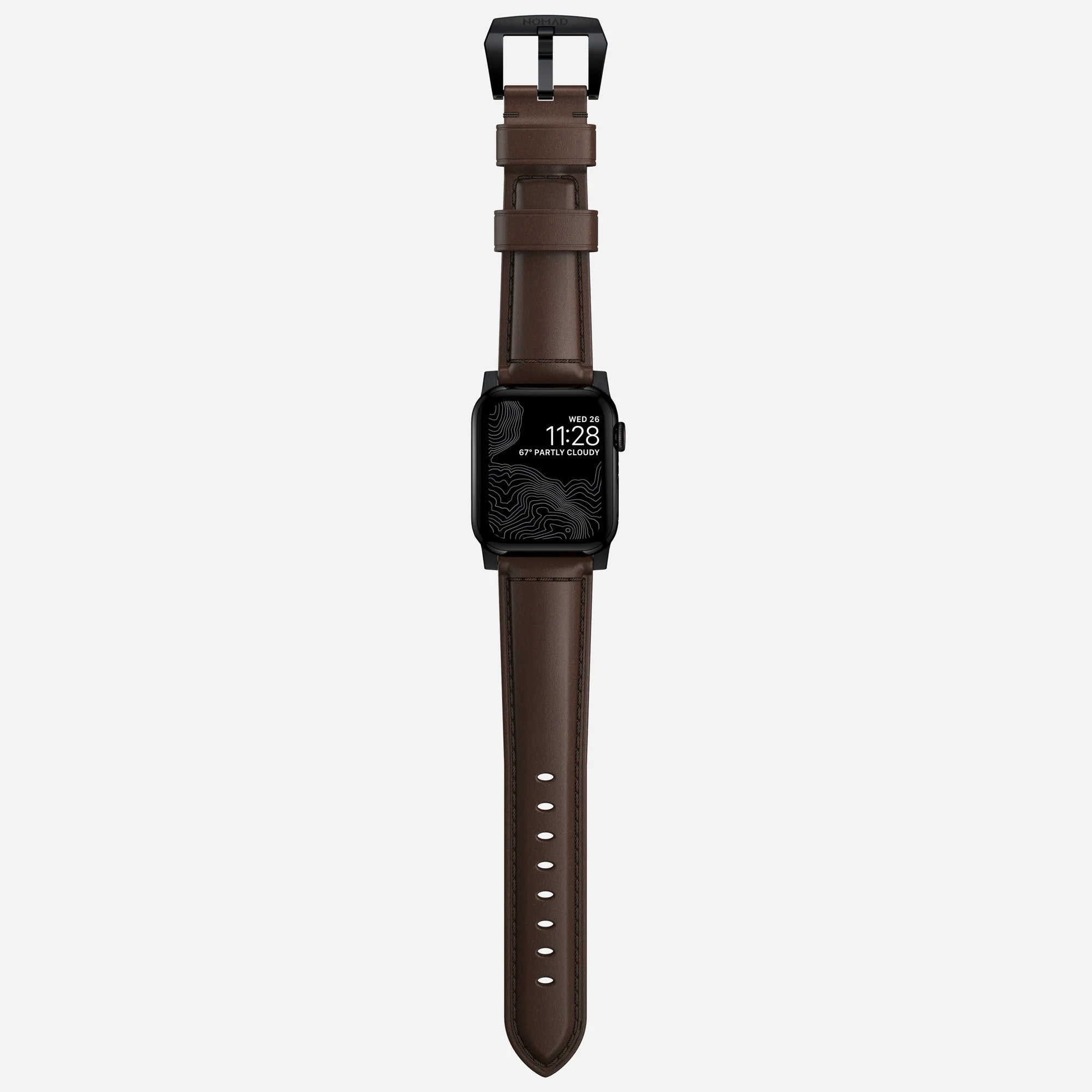 Nomad Traditional Apple Watch Lederarmband (Braun/Schwarz)