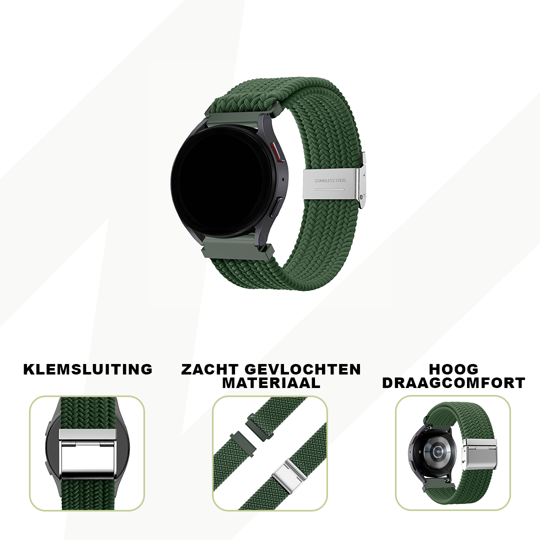 Bandz Garmin Venu 2 Gewebtes Nylonarmband (Olivgrün)