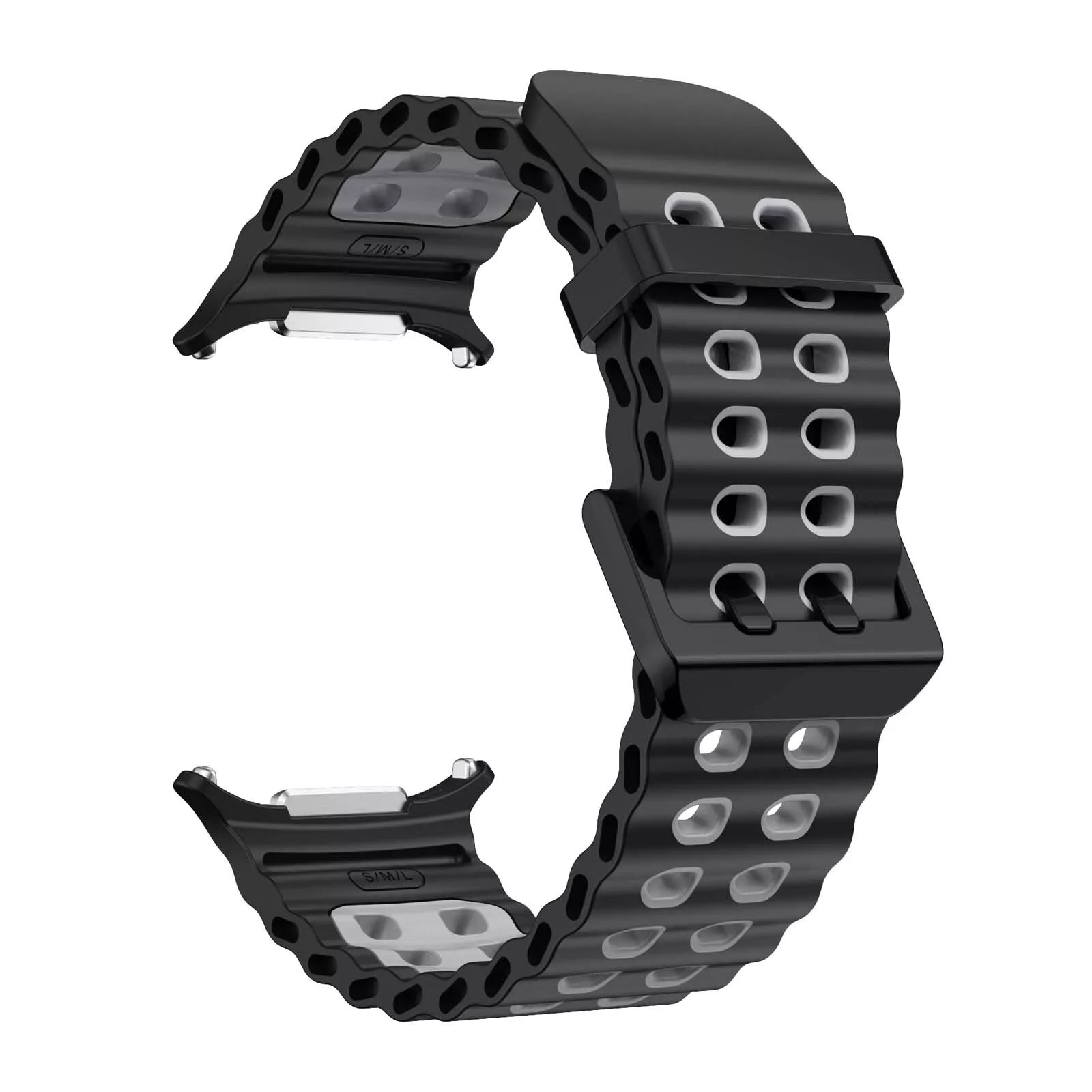 Samsung Galaxy Watch Ultra Wave Silicone Strap (Black/Grey)