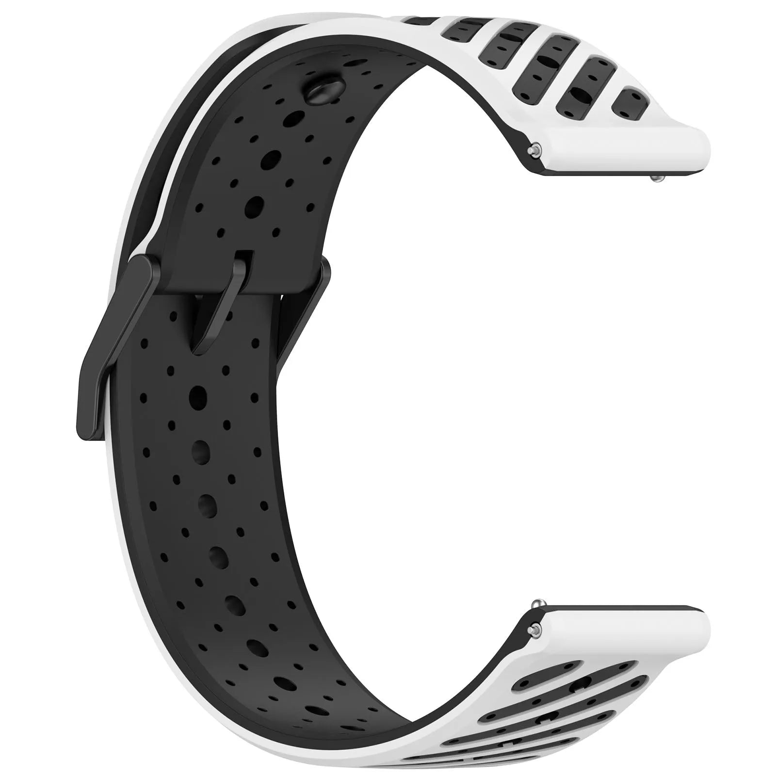 Coros Pace 4 Gestreiftes Silikonarmband (Weiß/Schwarz)