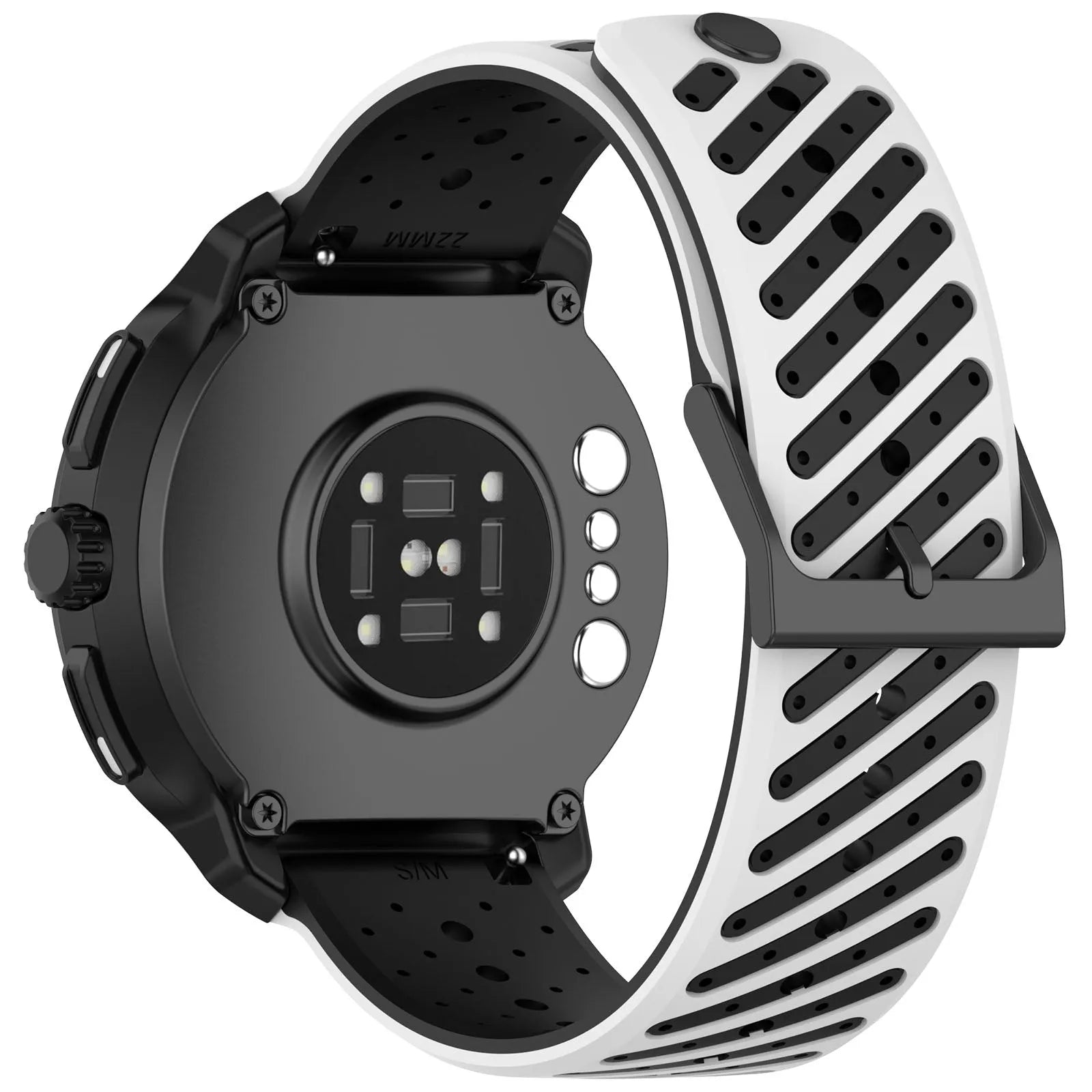 Coros Pace 4 Gestreiftes Silikonarmband (Weiß/Schwarz)