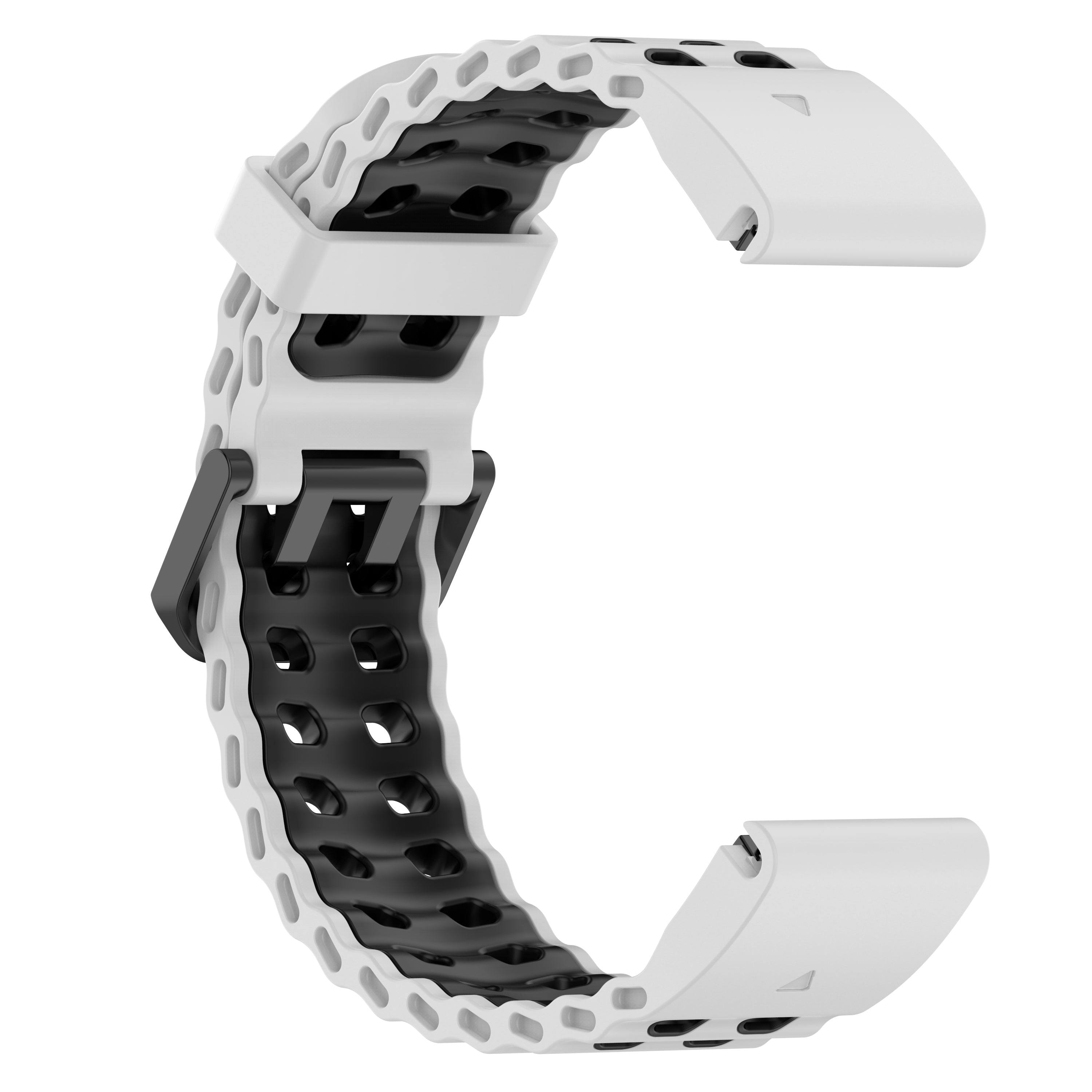 Garmin Quatix 5 / 6 / 7 Wave Sport Strap (White/Black)