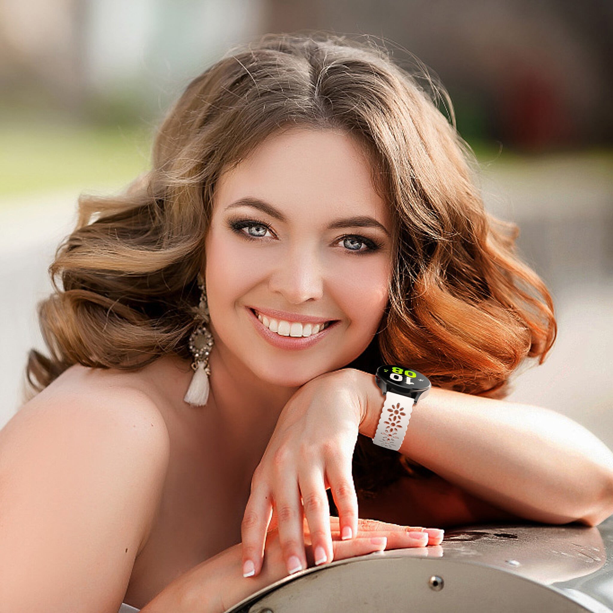 Coros Apex 2 Patterned Silicone Strap (lWhite/Pink)