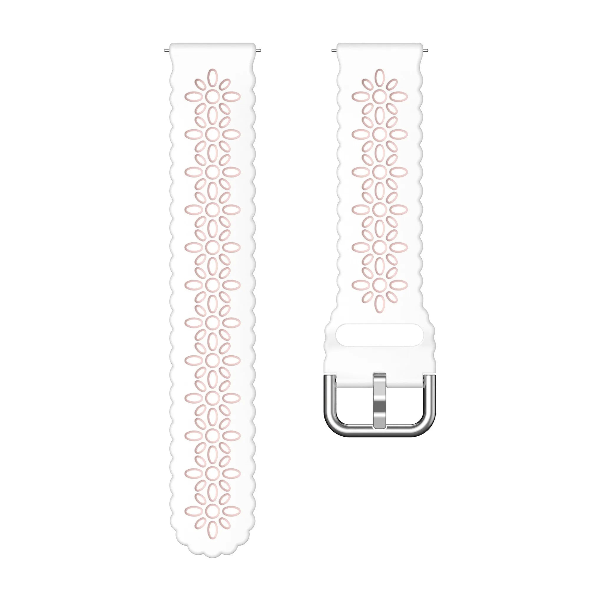 Correa de silicona con relieve Amazfit Bip U (Pro) (blanco/rosa)