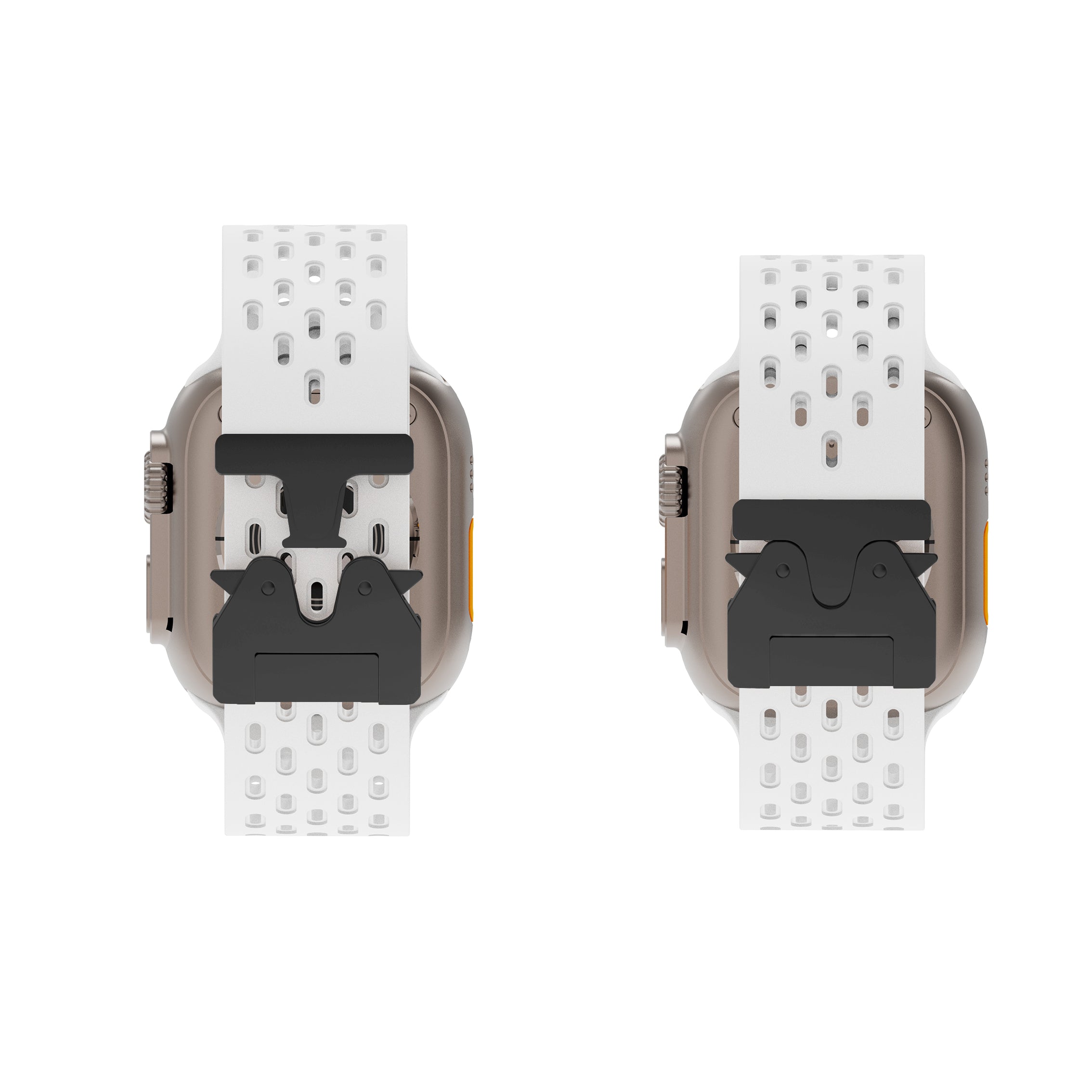 Apple Watch Silikonarmband mit P-Schnalle (Weiß)