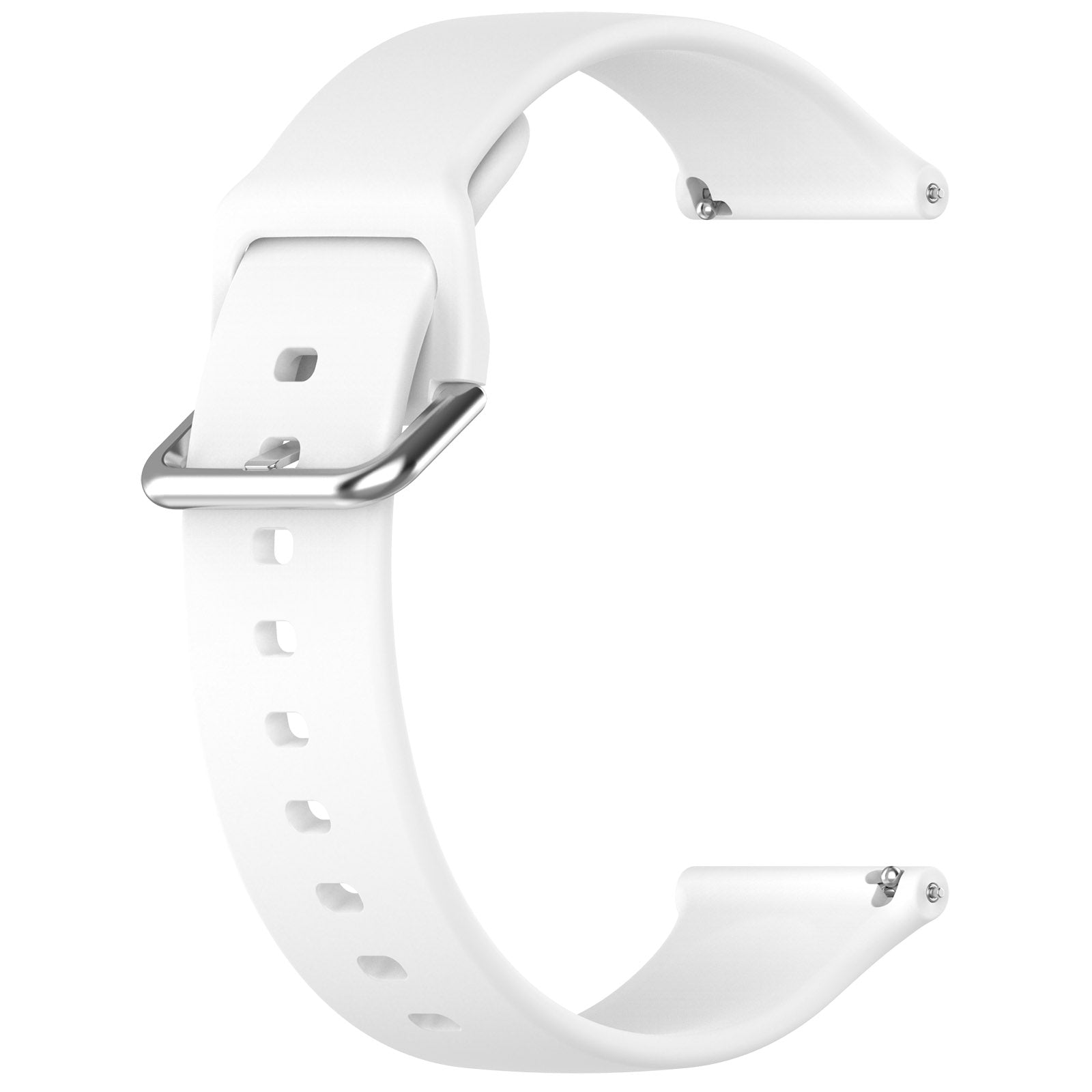 Universal 24mm Silicone Buckle Strap (White)