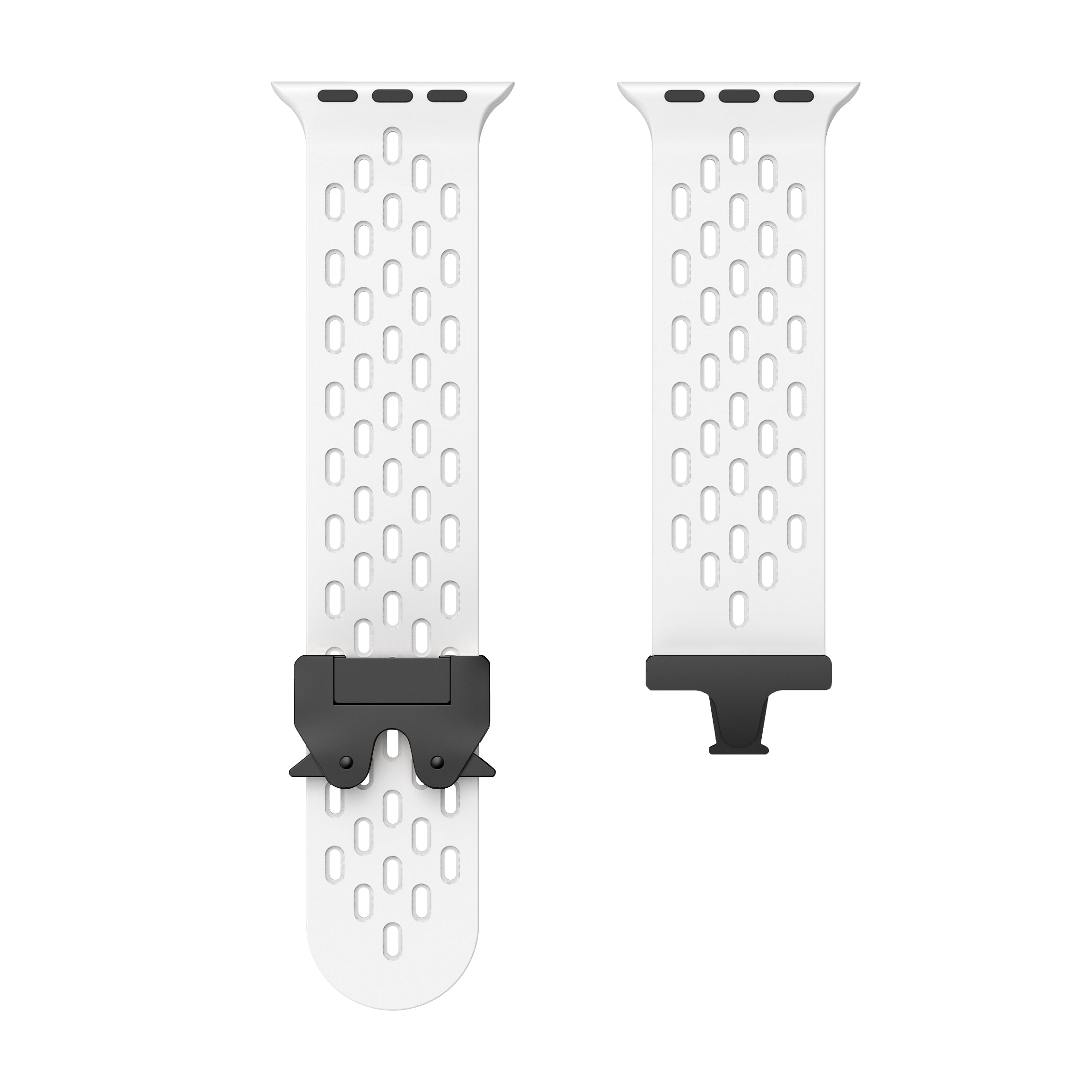 Apple Watch Silikonarmband mit P-Schnalle (Weiß)