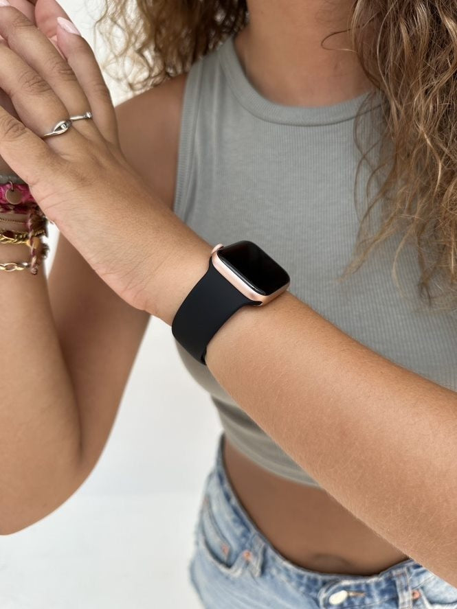 xoxo Wildhearts Apple Watch Silikonarmband (Schwarz)